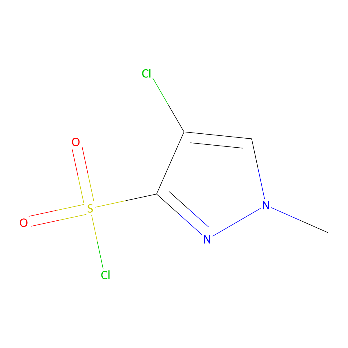 4-chloro-1-methyl-1H-pyrazole-3-sulfonyl chloride molecular structure, CAS 154787-27-6