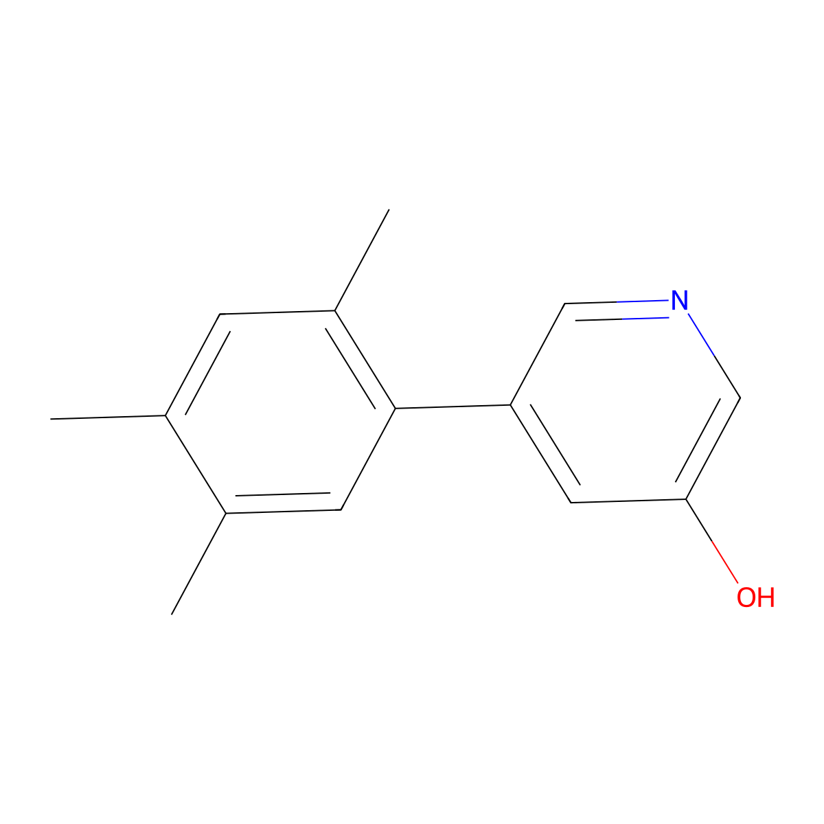 5-(2,4,5-Trimethylphenyl)-3-pyridinol molecular structure, CAS 1547876-50-5