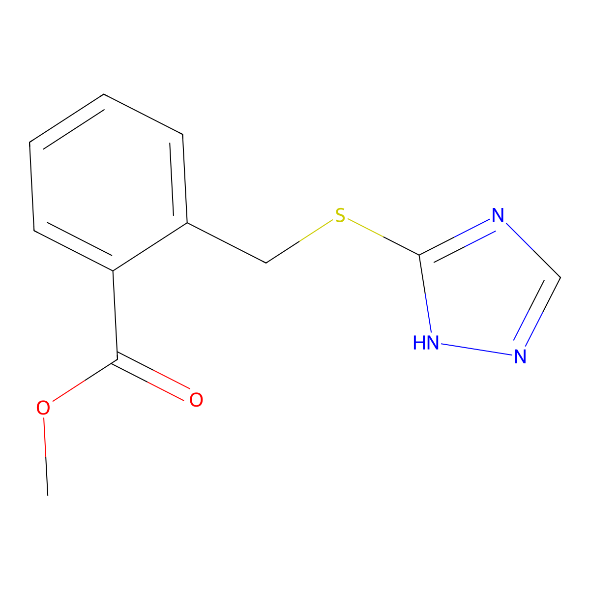 Methyl 2-[(4H-1,2,4-triazol-3-ylsulfanyl)methyl]benzoate molecular structure, CAS 1547880-41-0