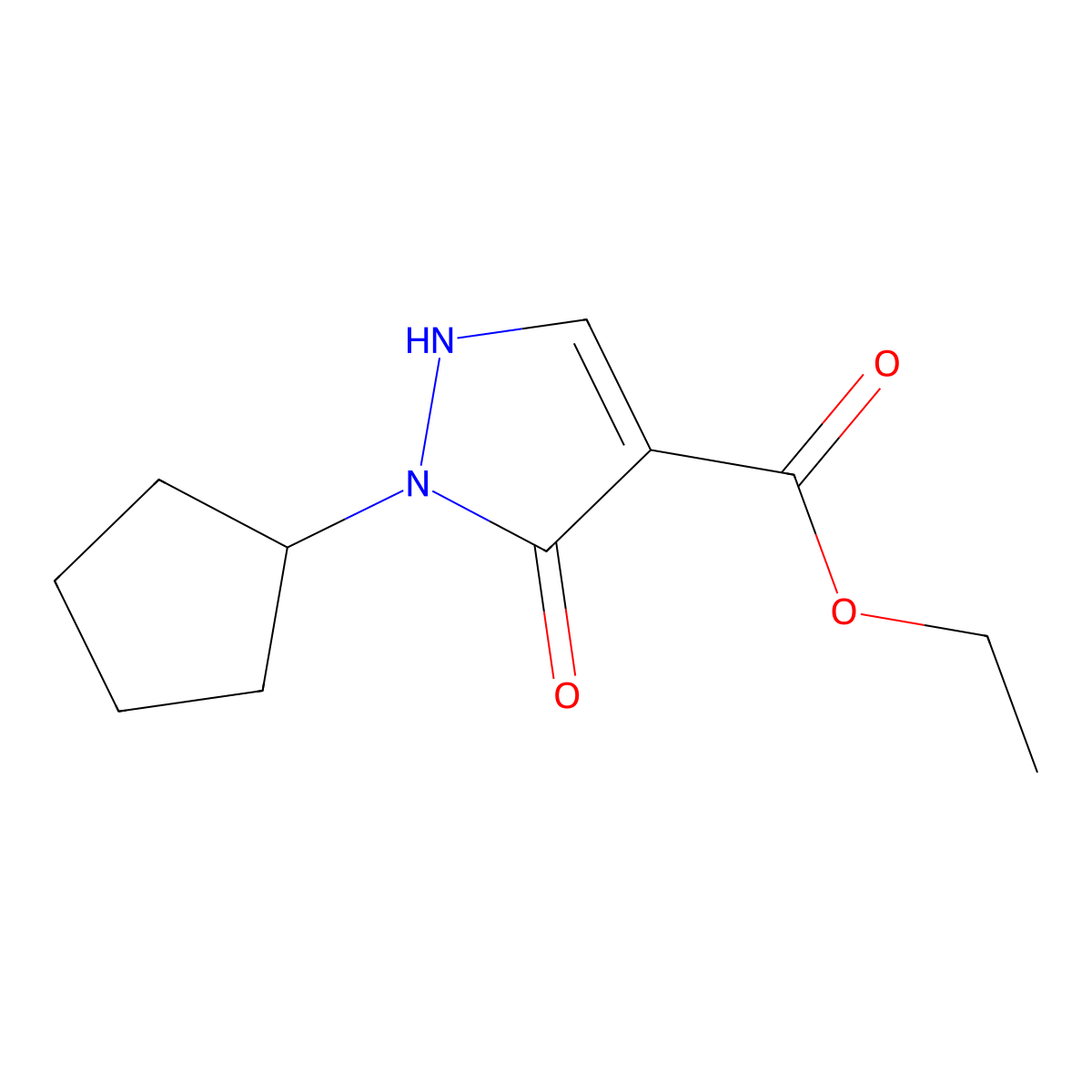 Ethyl 1-cyclopentyl-5-hydroxy-1H-pyrazole-4-carboxylate molecular structure, CAS 1547888-86-7
