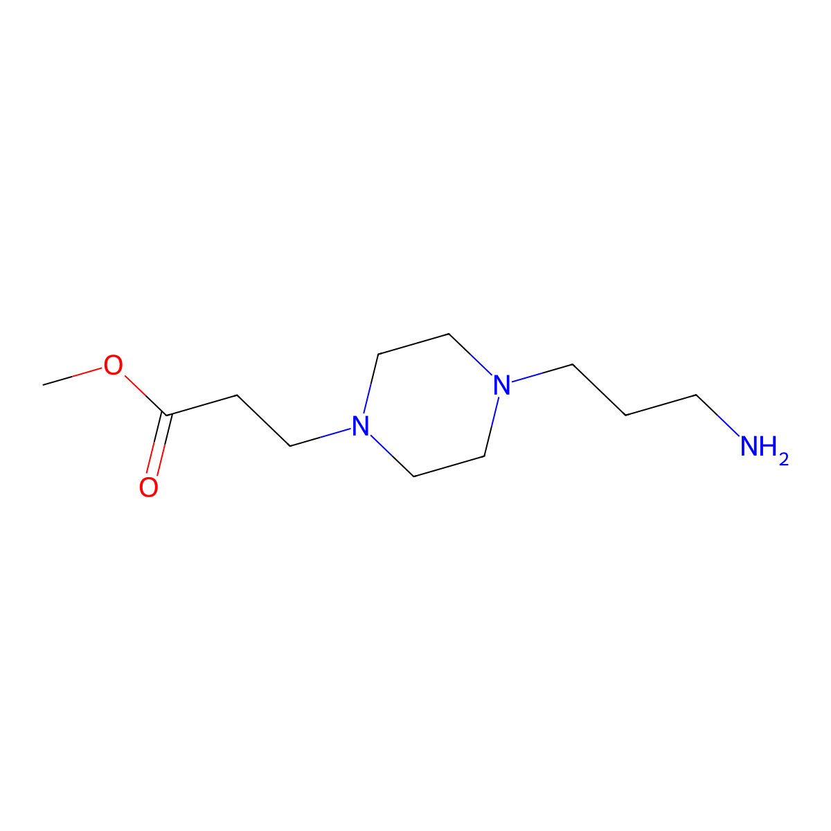 Methyl 3-[4-(3-aminopropyl)piperazin-1-yl]propanoate molecular structure, CAS 1547902-75-9