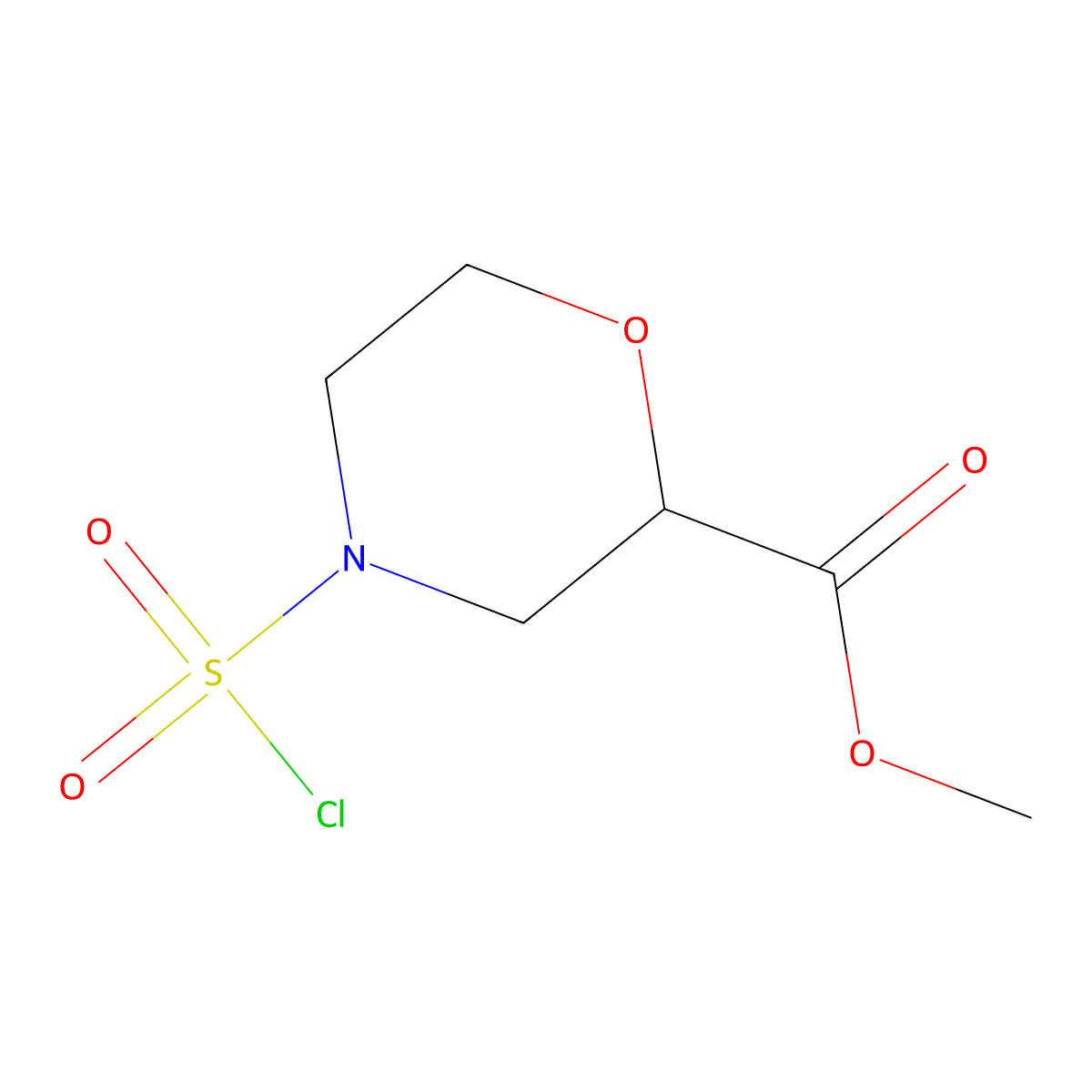 Methyl 4-(chlorosulfonyl)morpholine-2-carboxylate molecular structure, CAS 1547903-90-1
