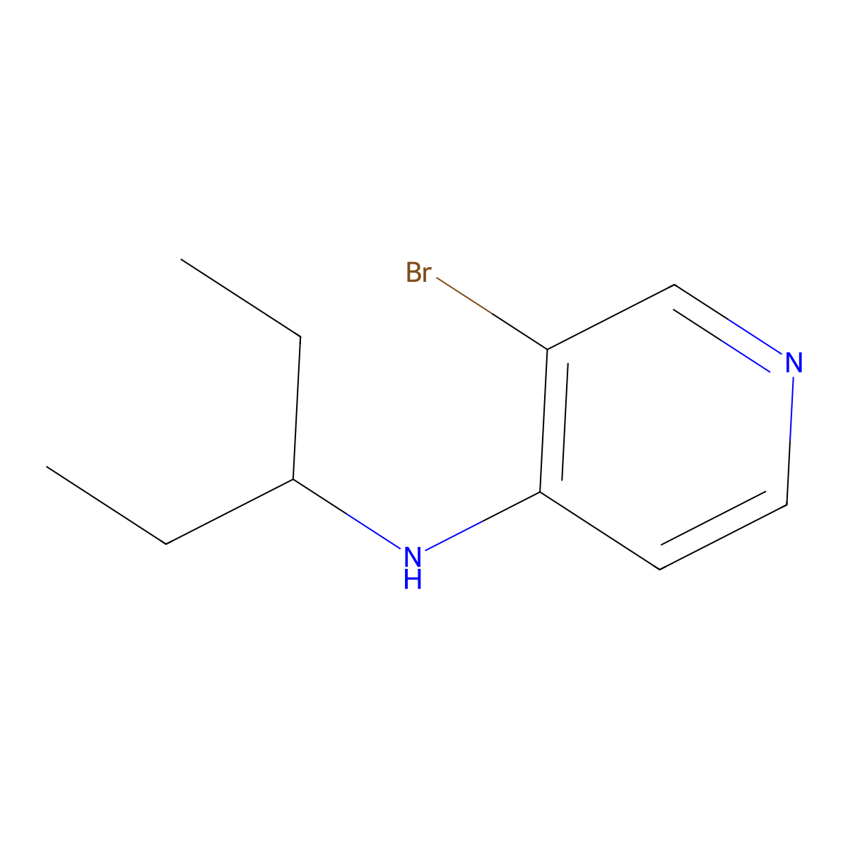 3-bromo-N-(pentan-3-yl)pyridin-4-amine molecular structure, CAS 1547907-29-8