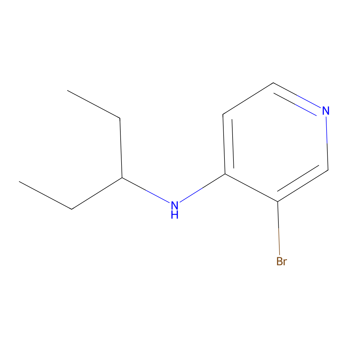 3-bromo-N-(pentan-3-yl)pyridin-4-amine molecular structure, CAS 1547907-29-8