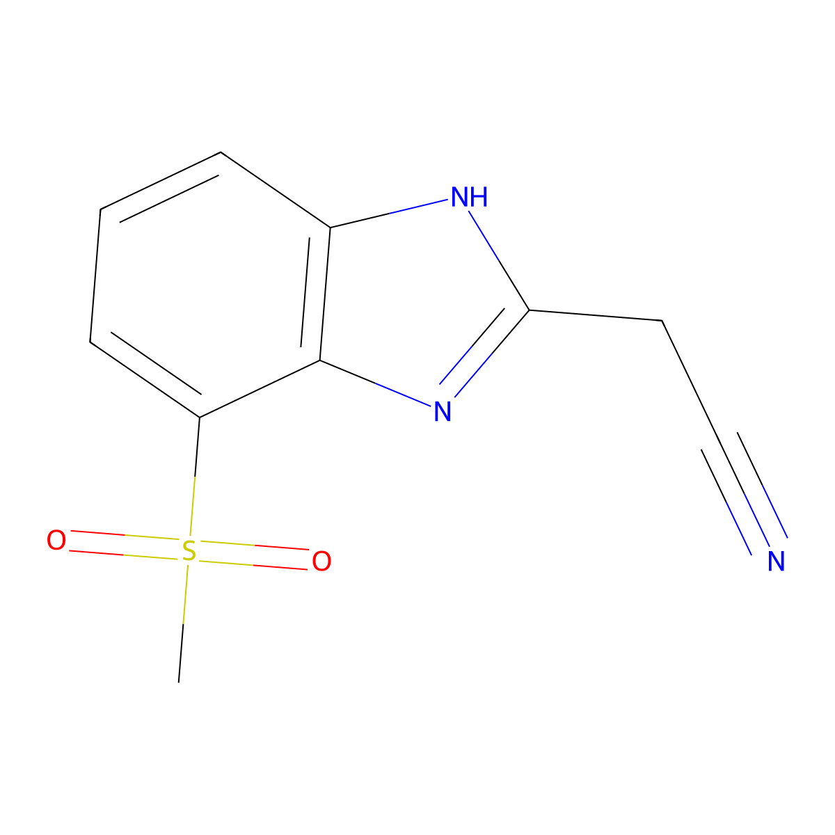 2-(Cyanomethyl)-7-(methylsulfonyl)benzimidazole molecular structure, CAS 1547913-76-7