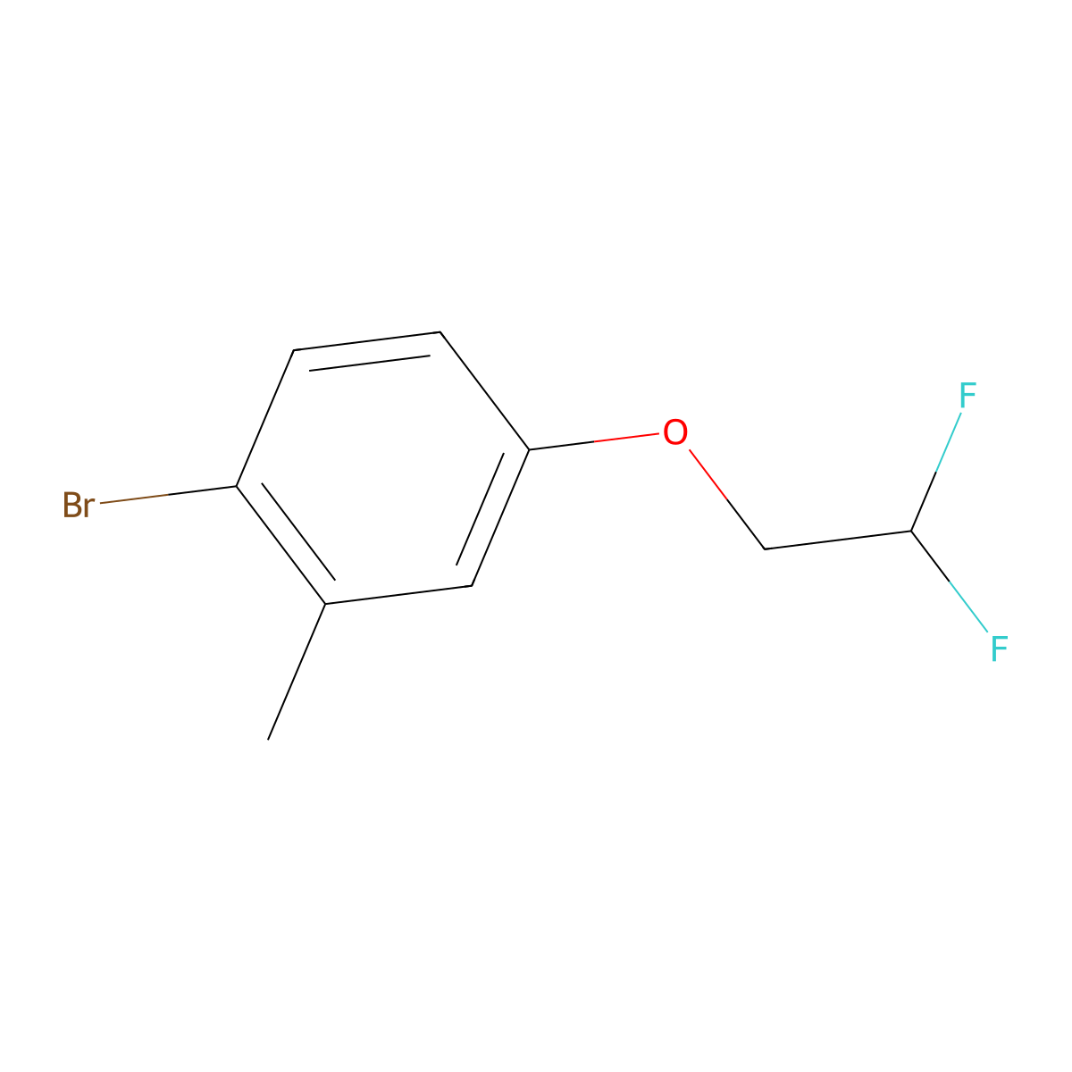 1-Bromo-4-(2,2-difluoroethoxy)-2-methylbenzene molecular structure, CAS 1547928-53-9