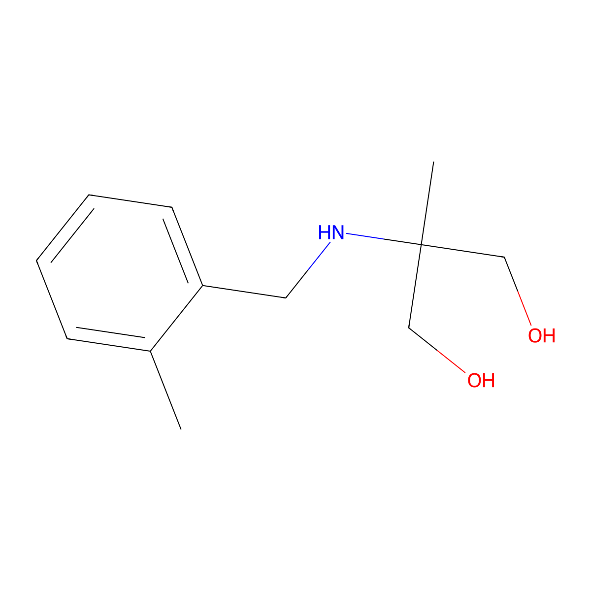 2-Methyl-2-{[(2-methylphenyl)methyl]amino}propane-1,3-diol molecular structure, CAS 1547934-04-2