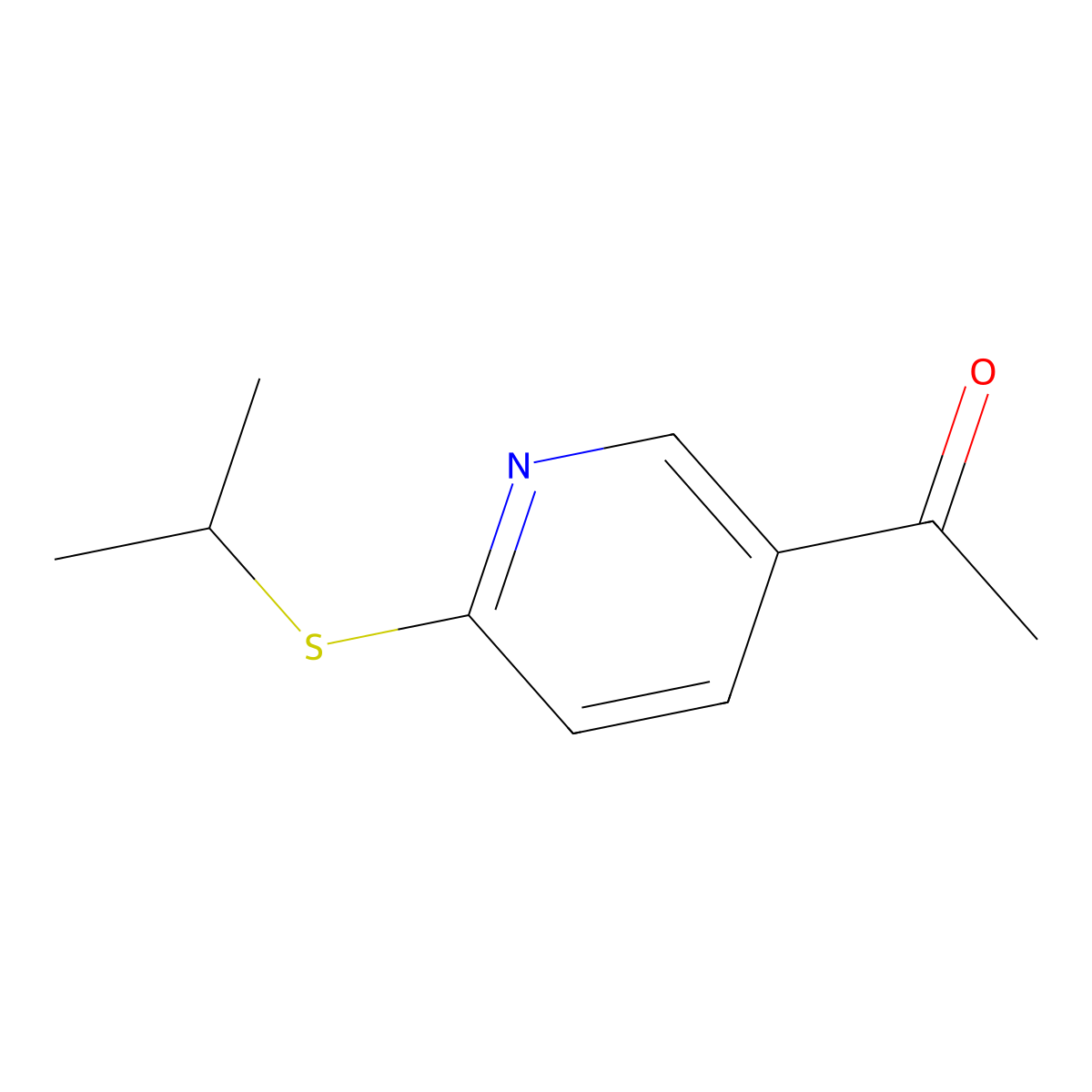 1-[6-[(1-Methylethyl)thio]-3-pyridinyl]ethanone molecular structure, CAS 1547935-32-9