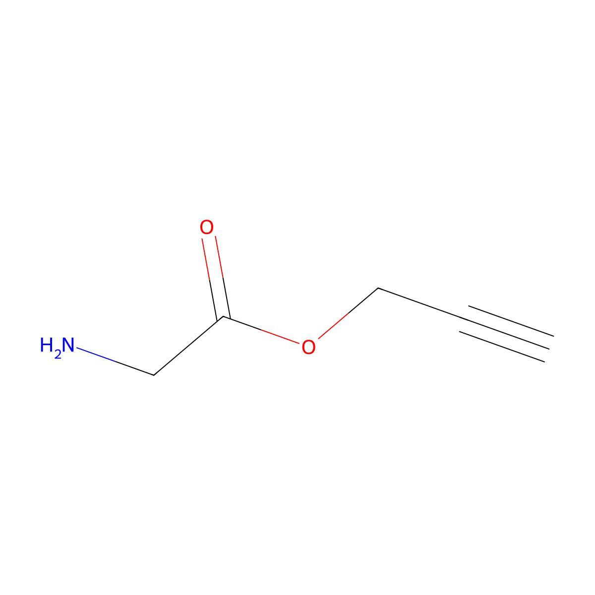 Prop-2-yn-1-yl 2-aminoacetate molecular structure, CAS 154796-96-0