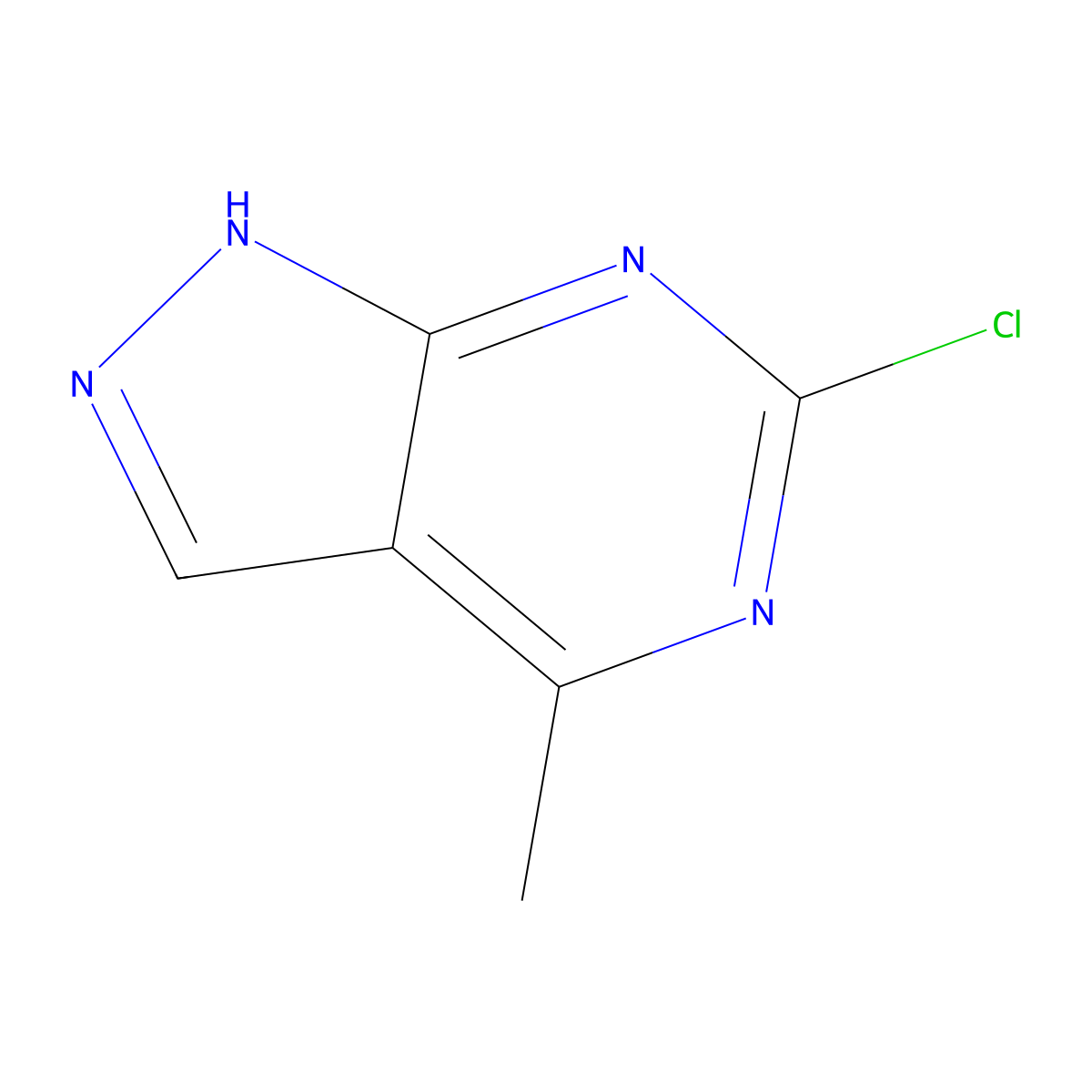 6-chloro-4-methyl-1H-pyrazolo[3,4-d]pyrimidine molecular structure, CAS 1547960-36-0