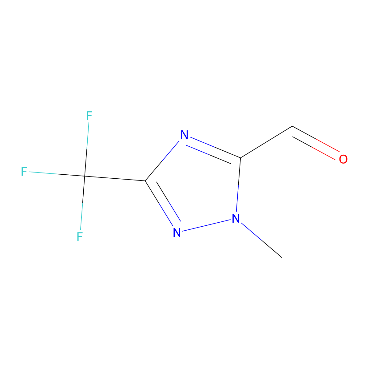 1-methyl-3-(trifluoromethyl)-1H-1,2,4-triazole-5-carbaldehyde molecular structure, CAS 1547965-94-5
