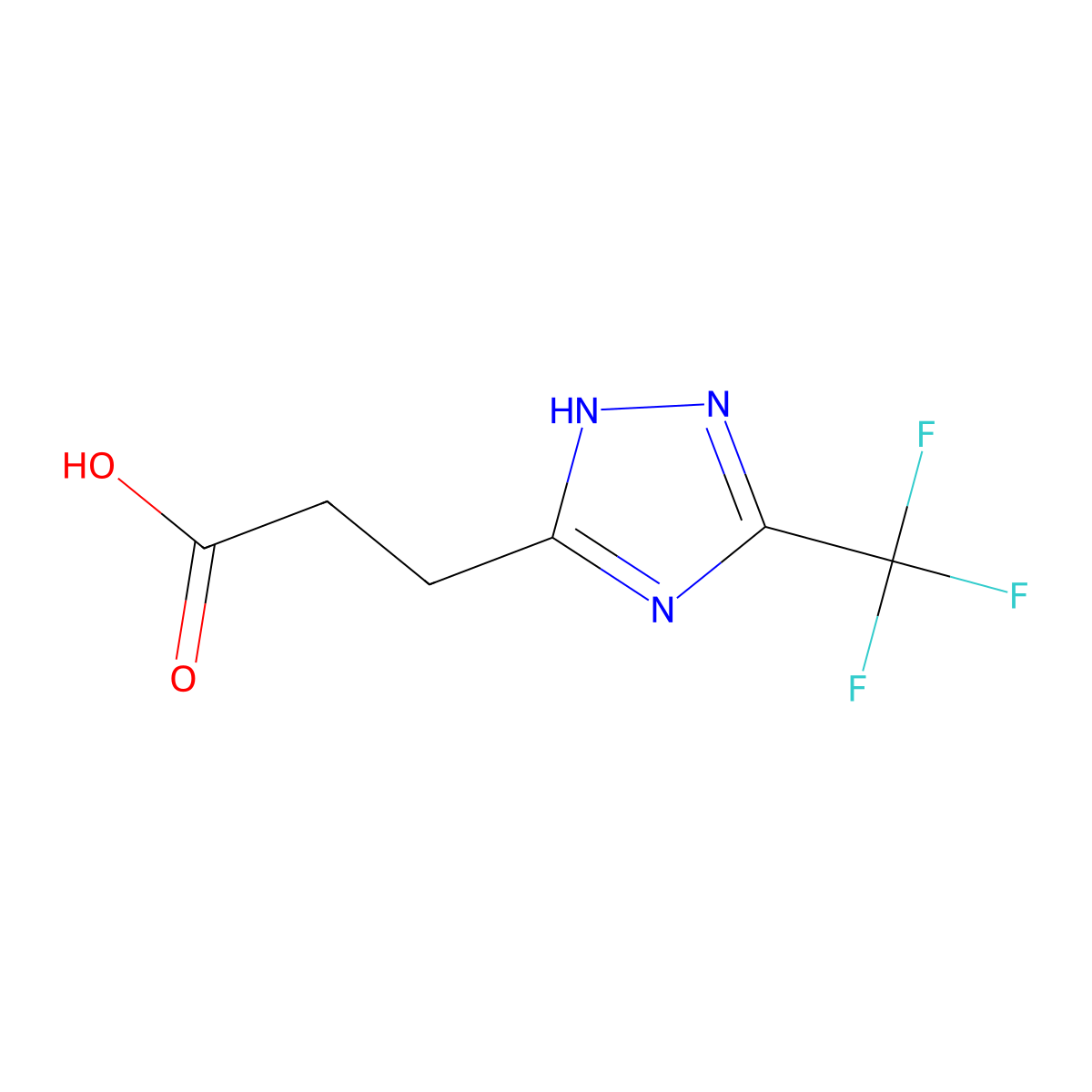 3-[5-(trifluoromethyl)-4H-1,2,4-triazol-3-yl]propanoic acid molecular structure, CAS 1547970-61-5