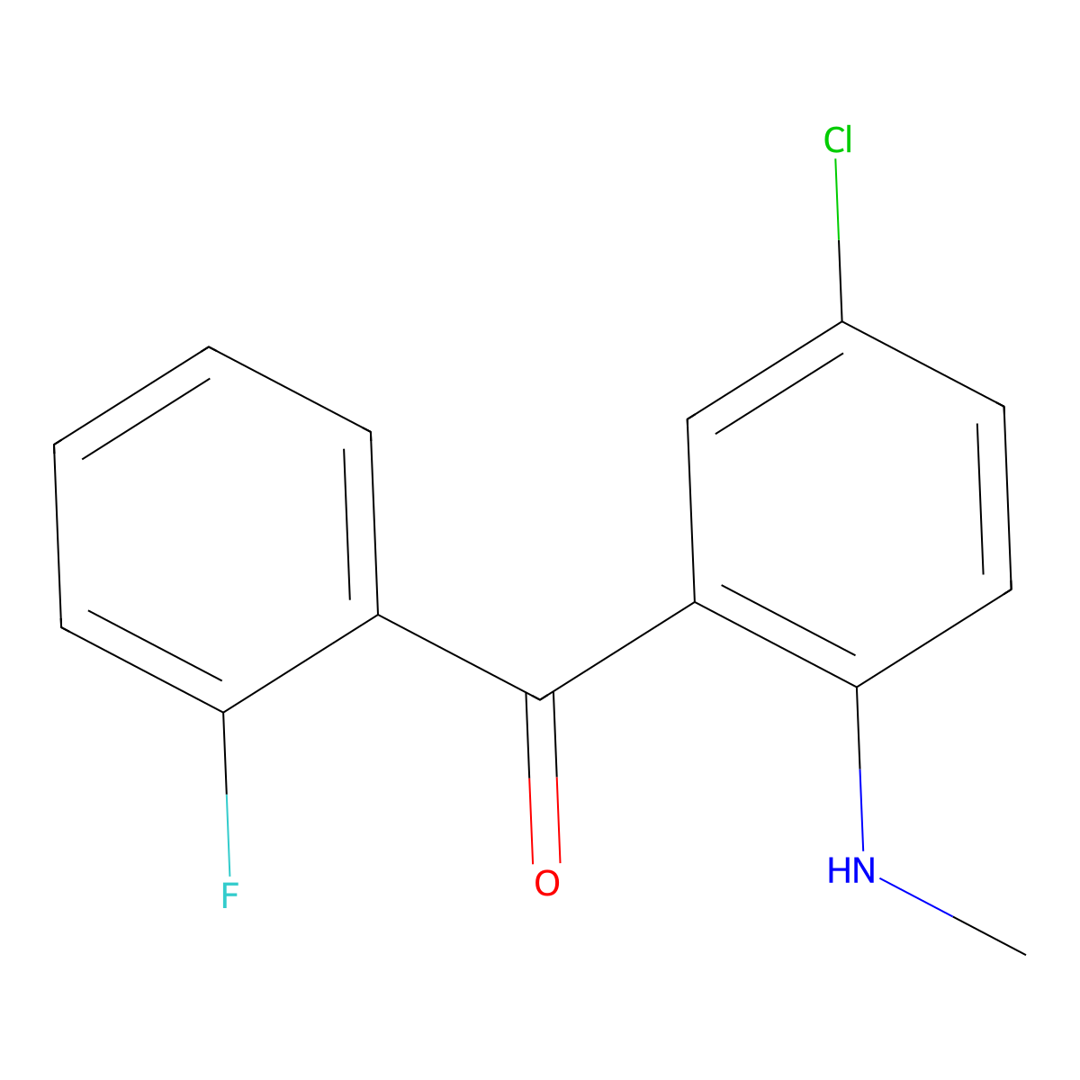 2-Methylamino-5-chloro-2'-fluorobenzophenone molecular structure, CAS 1548-36-3
