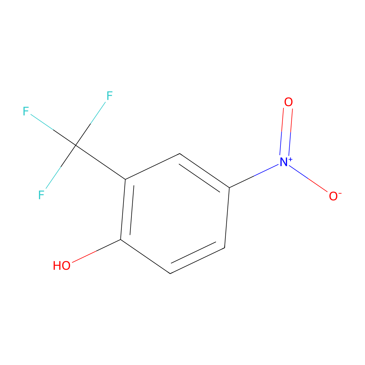 Phenol, 4-nitro-2-(trifluoromethyl)- molecular structure, CAS 1548-61-4