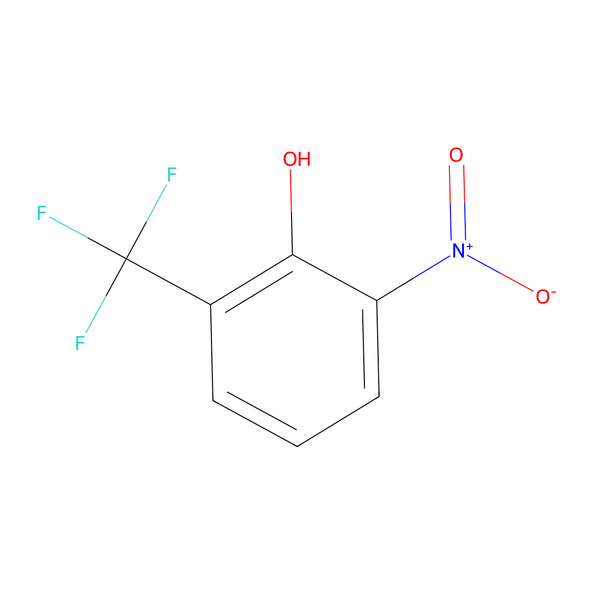2-Nitro-6-(trifluoromethyl)phenol molecular structure, CAS 1548-62-5