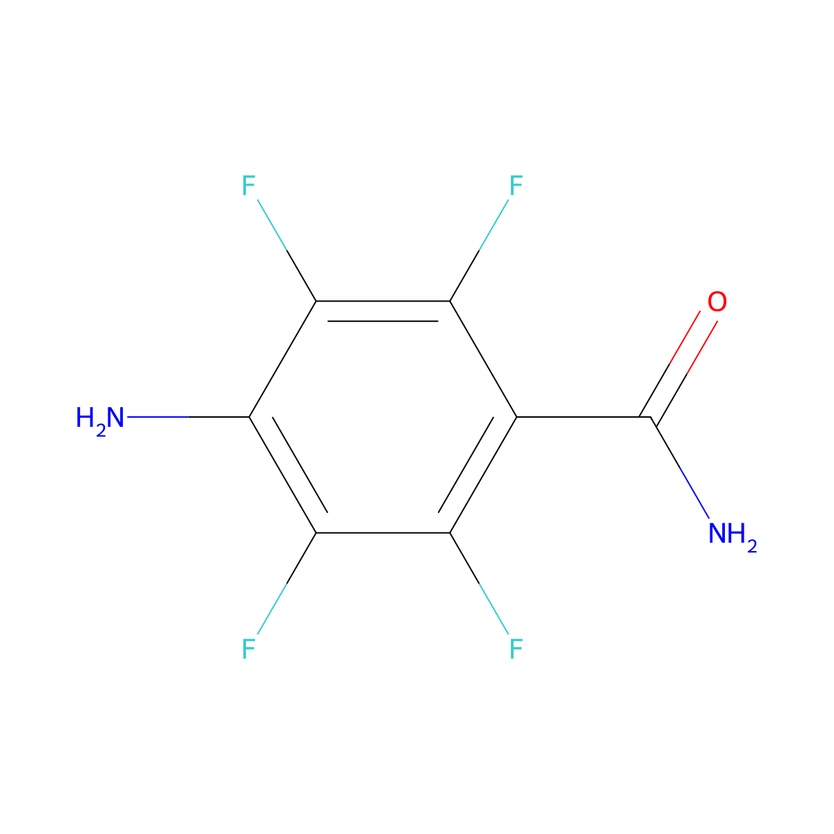 4-Amino-2,3,5,6-tetrafluorobenzamide molecular structure, CAS 1548-74-9
