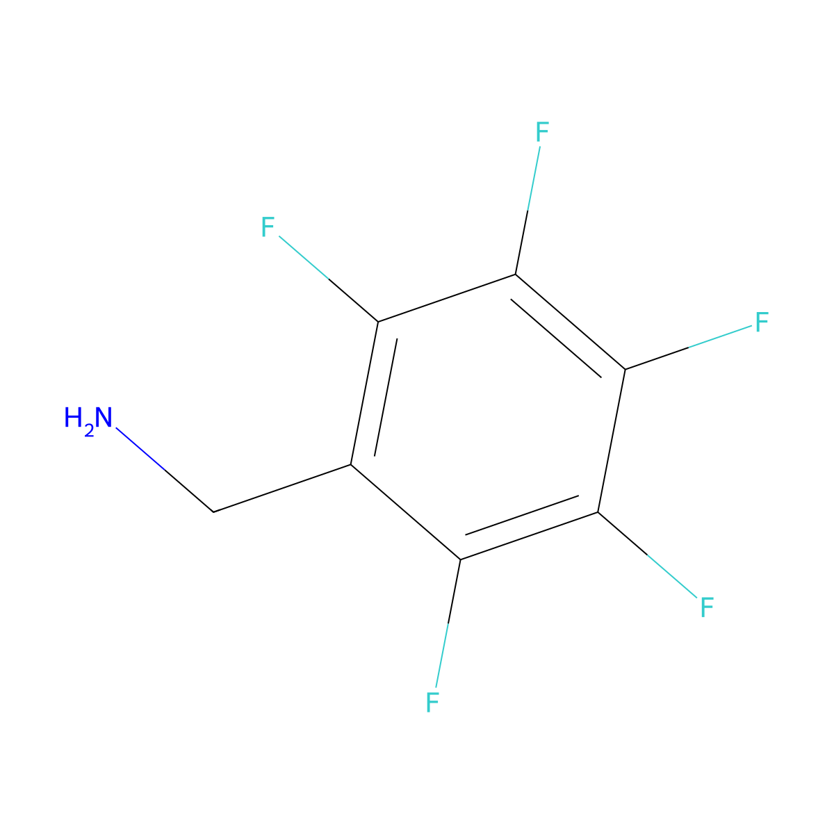 Benzenemethanamine, 2,3,4,5,6-pentafluoro- molecular structure, CAS 1548-77-2