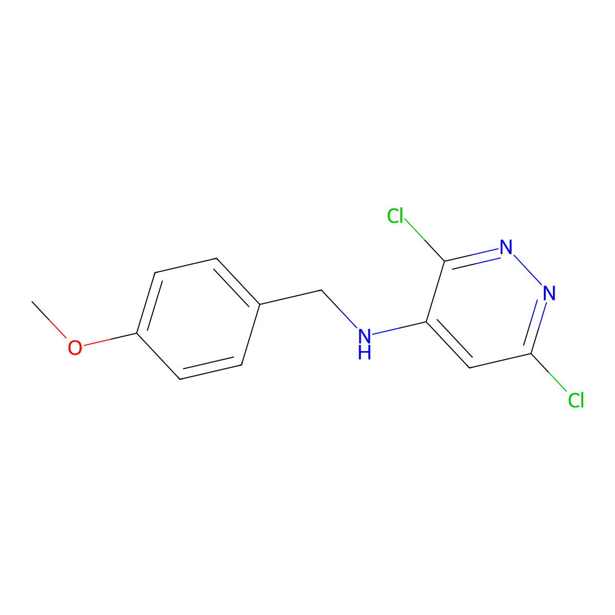 3,6-dichloro-N-(4-methoxybenzyl)pyridazin-4-amine molecular structure, CAS 1548007-23-3
