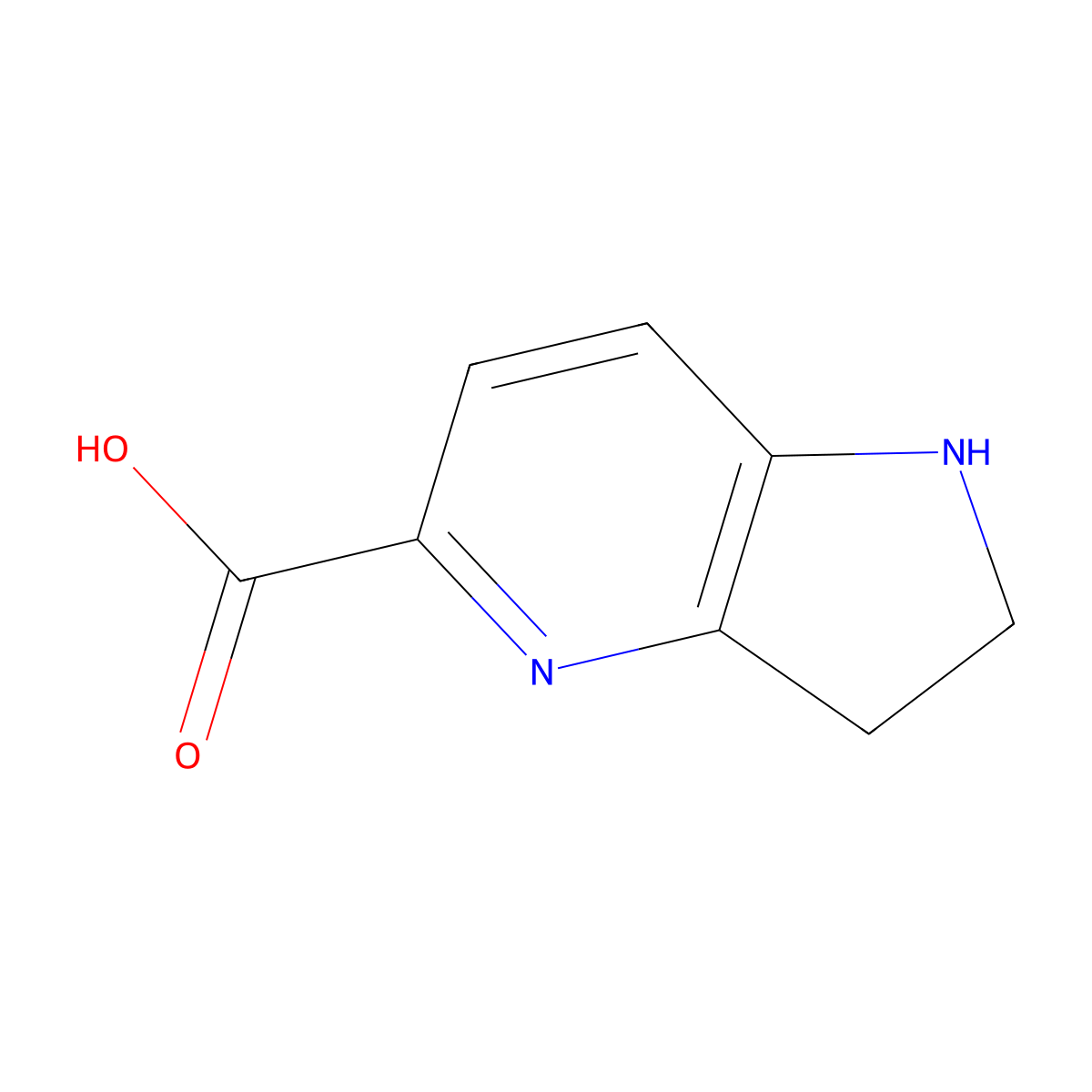 2,3-Dihydro-1H-pyrrolo[3,2-b]pyridine-5-carboxylic acid molecular structure, CAS 1548017-53-3