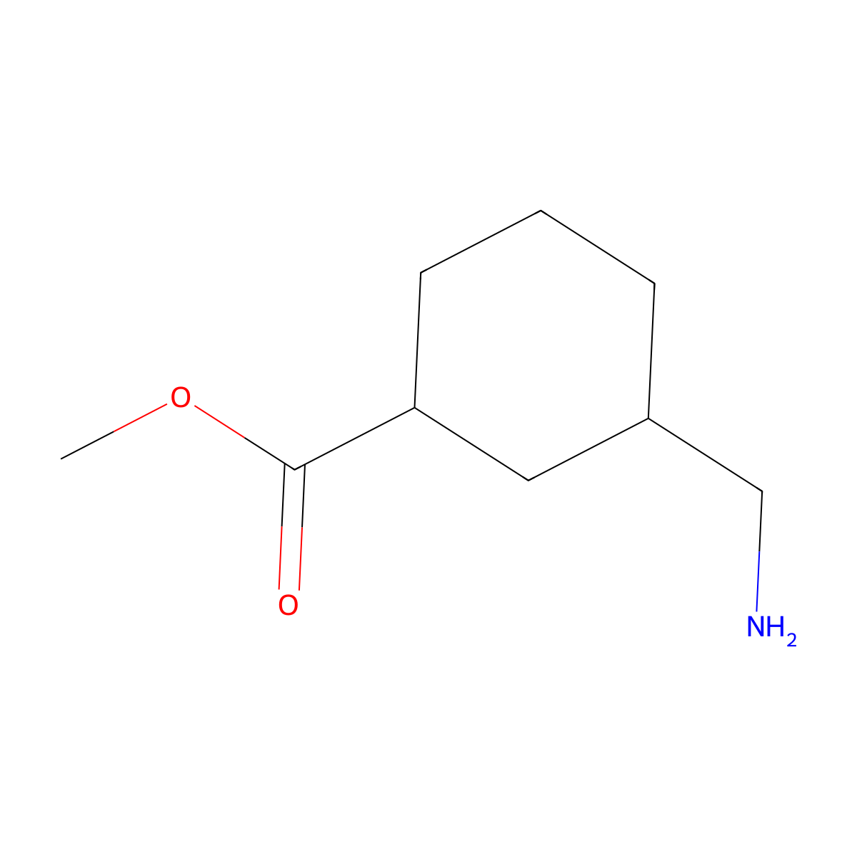 Methyl 3-(aminomethyl)cyclohexane-1-carboxylate molecular structure, CAS 1548058-33-8