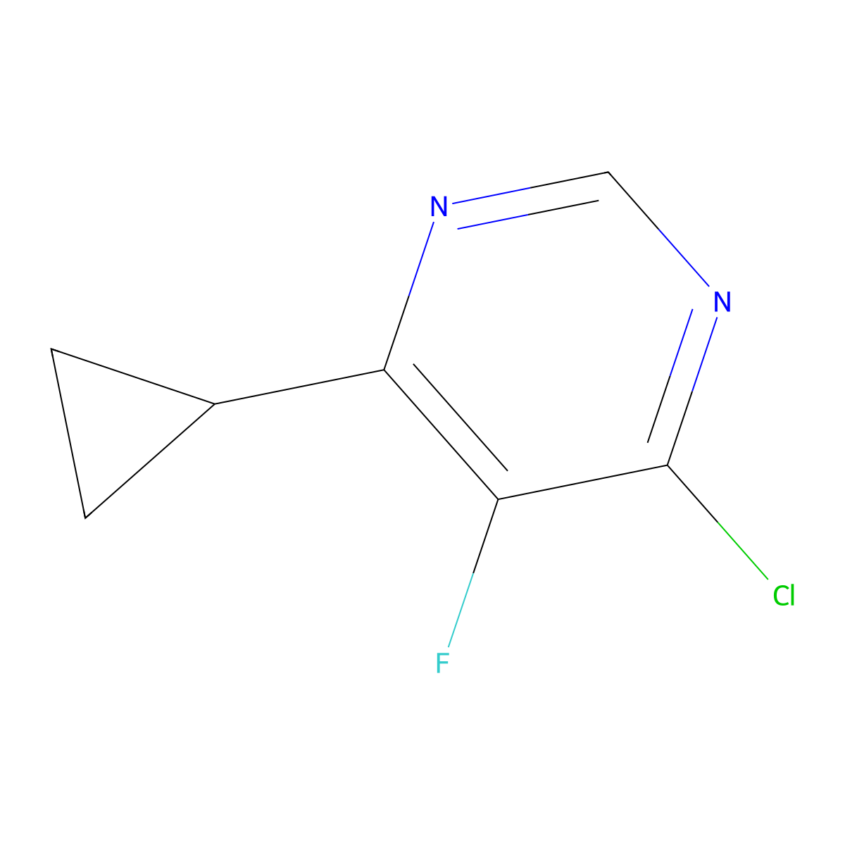 4-Chloro-6-cyclopropyl-5-fluoropyrimidine molecular structure, CAS 1548058-42-9