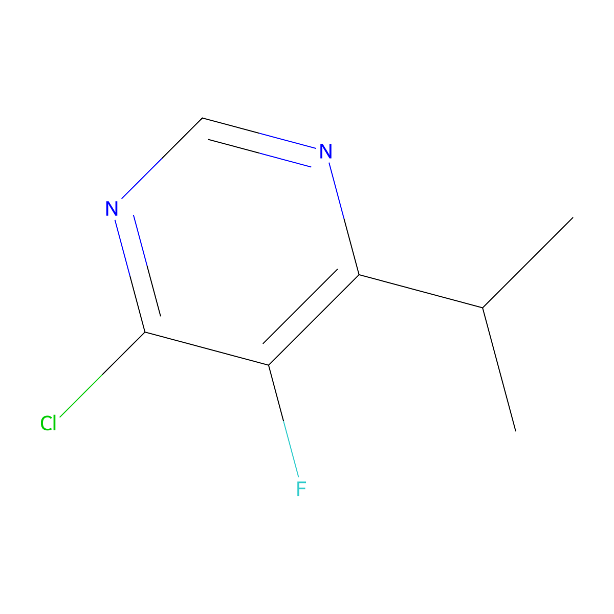 4-Chloro-5-fluoro-6-(propan-2-yl)pyrimidine molecular structure, CAS 1548058-50-9