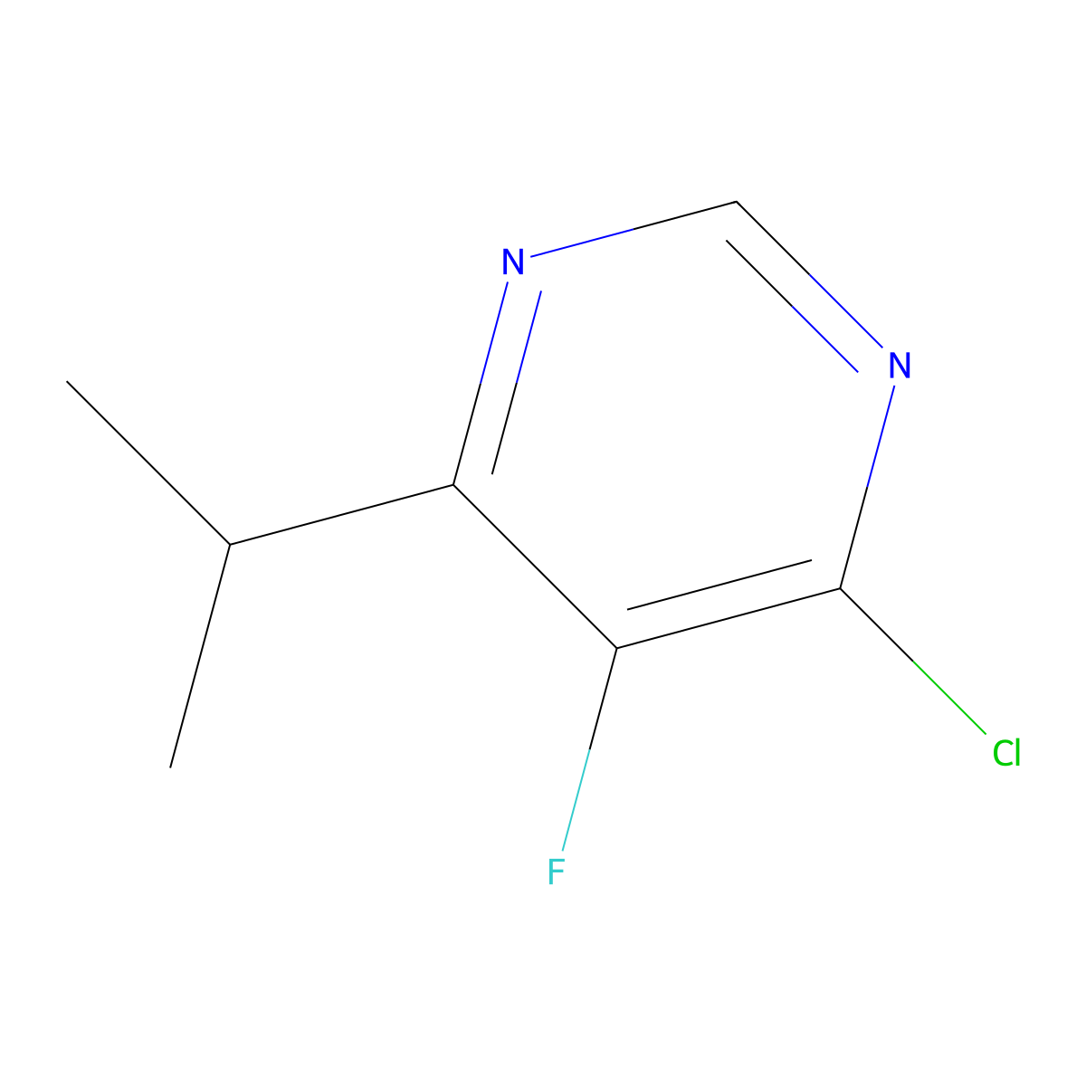 4-Chloro-5-fluoro-6-(propan-2-yl)pyrimidine molecular structure, CAS 1548058-50-9