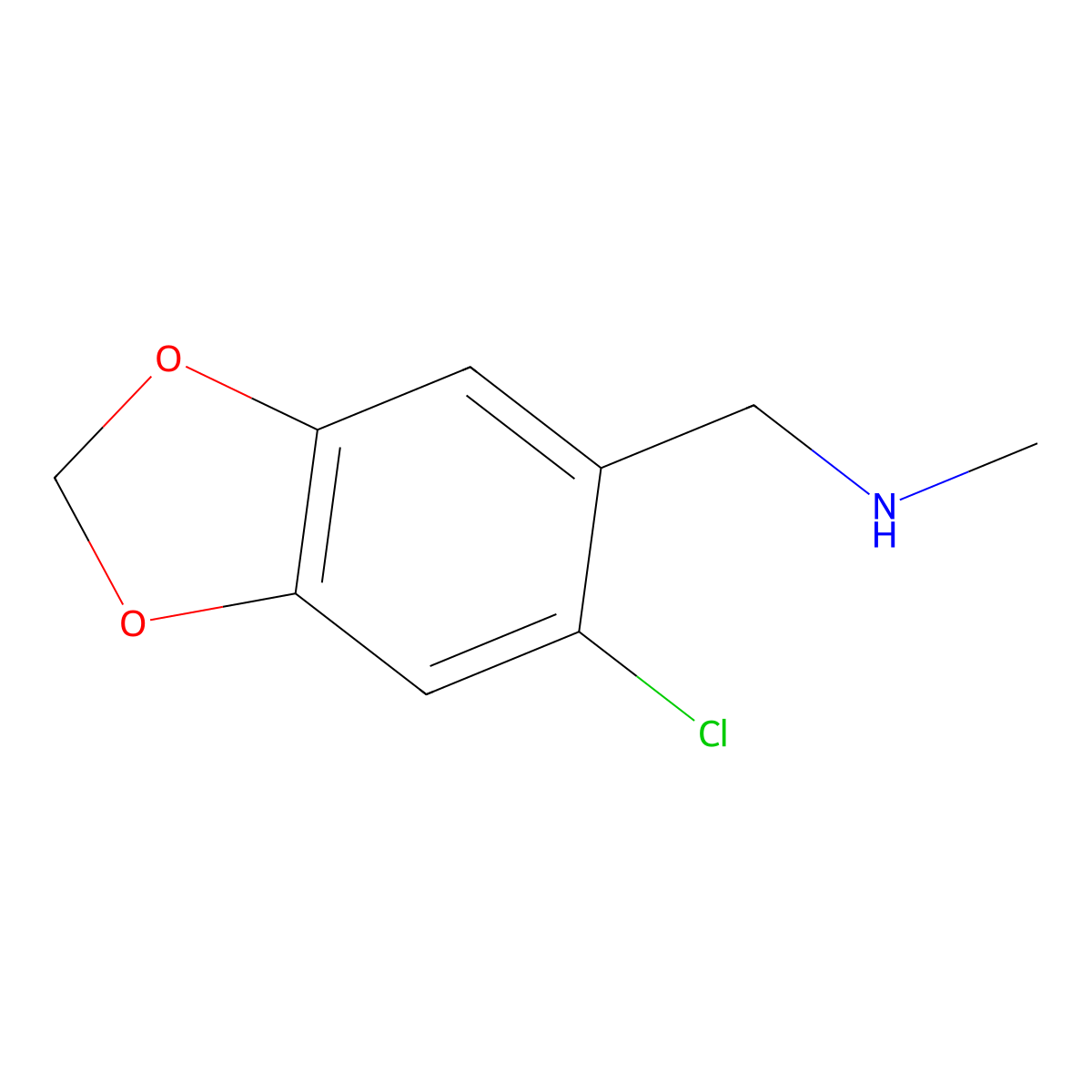 [(6-Chloro-1,3-dioxaindan-5-yl)methyl](methyl)amine molecular structure, CAS 1548059-82-0