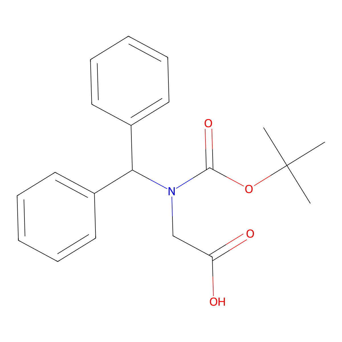 2-{[(Tert-butoxy)carbonyl](diphenylmethyl)amino}acetic acid molecular structure, CAS 154807-16-6