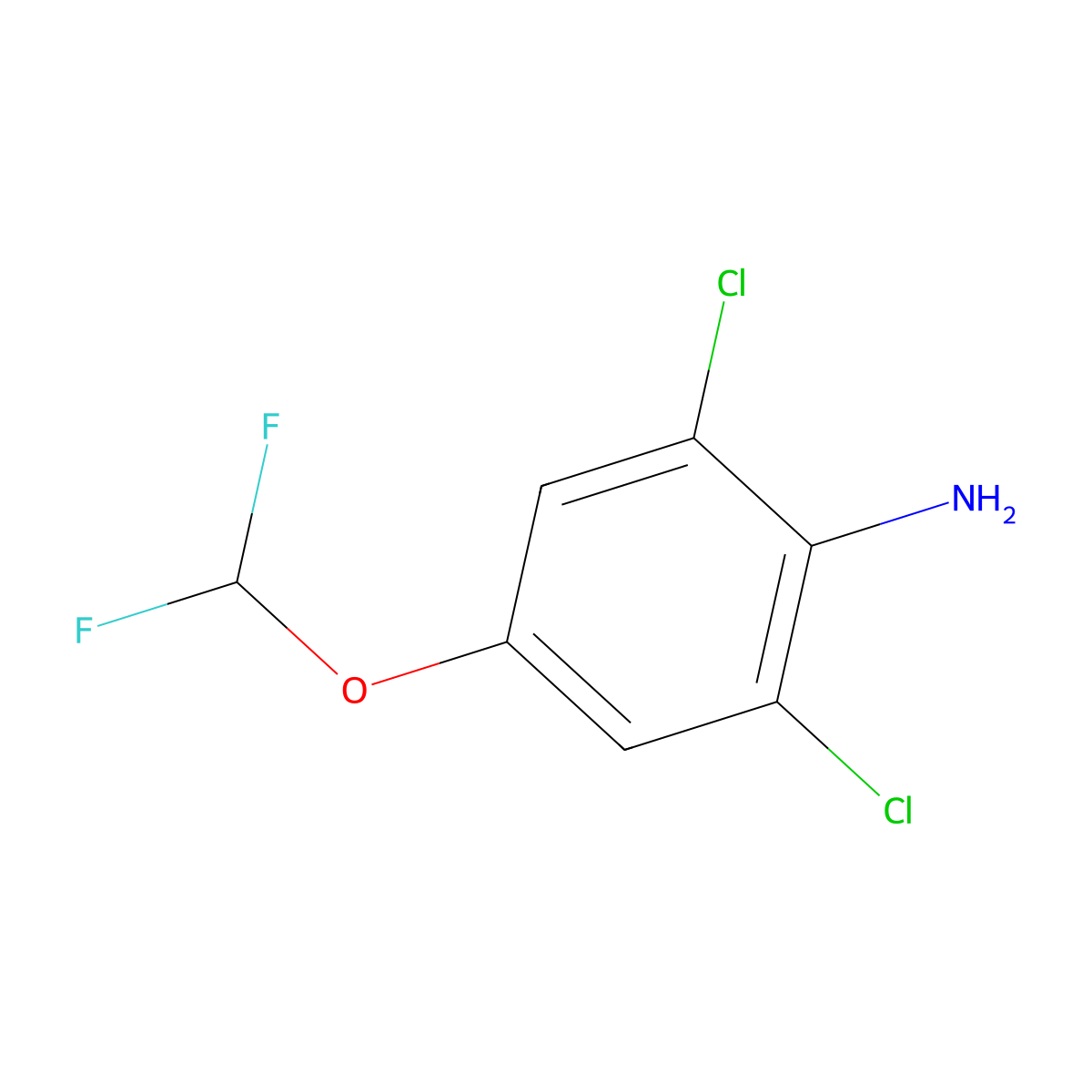 2,6-Dichloro-4-(difluoromethoxy)aniline molecular structure, CAS 154807-46-2