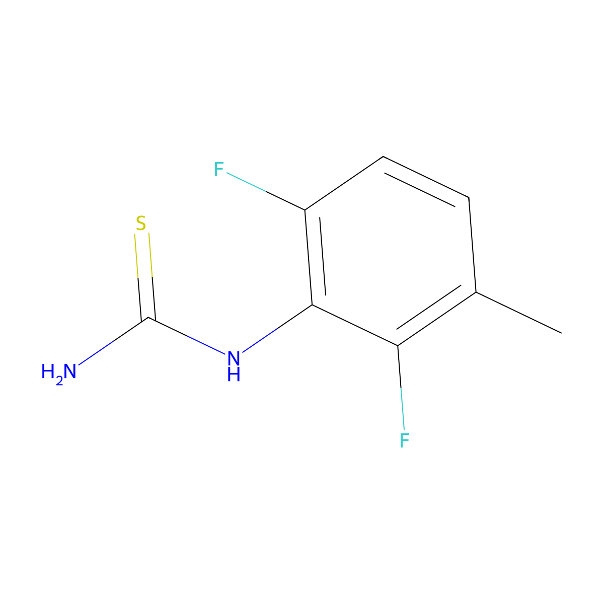 (2,6-Difluoro-3-methylphenyl)thiourea molecular structure, CAS 1548075-90-6
