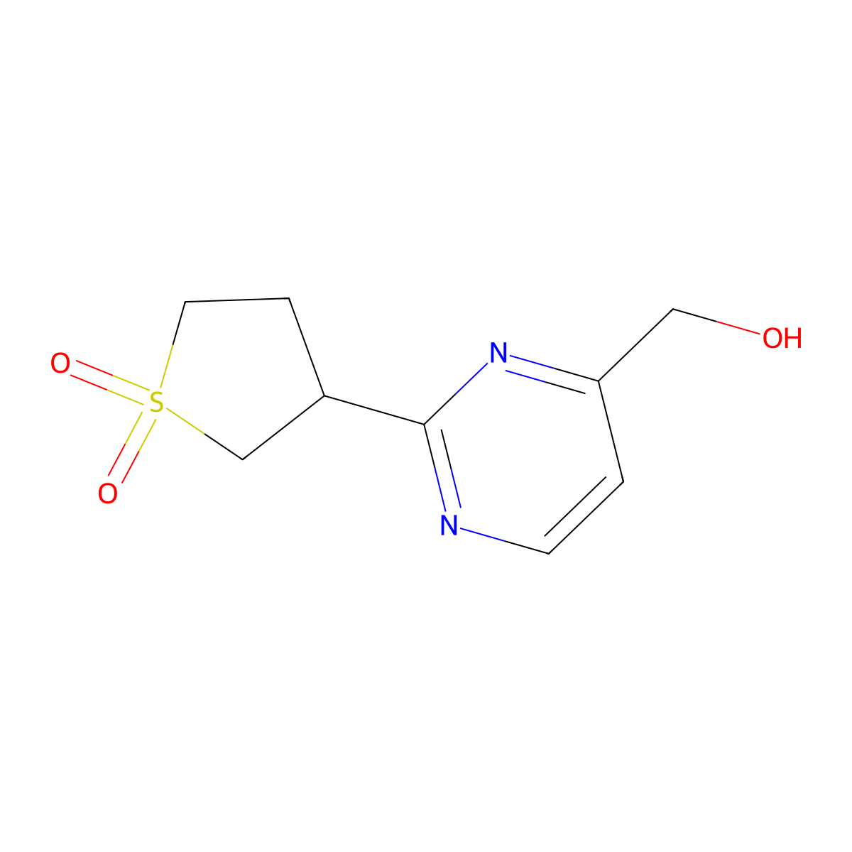 3-[4-(Hydroxymethyl)pyrimidin-2-yl]-1lambda6-thiolane-1,1-dione molecular structure, CAS 1548085-79-5