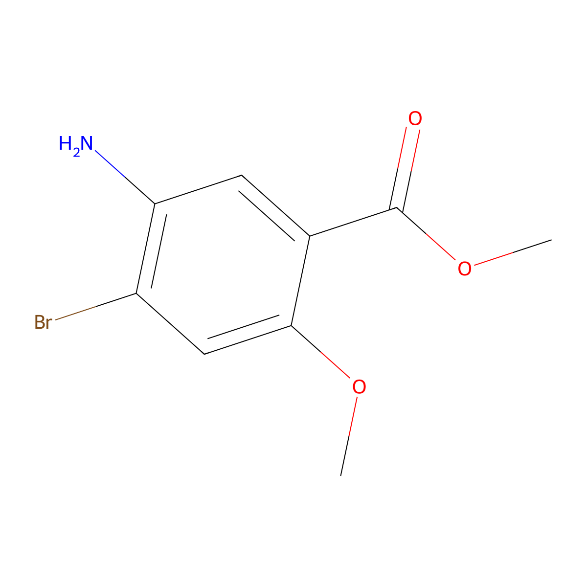 Methyl 5-amino-4-bromo-2-methoxybenzoate molecular structure, CAS 1548087-31-5