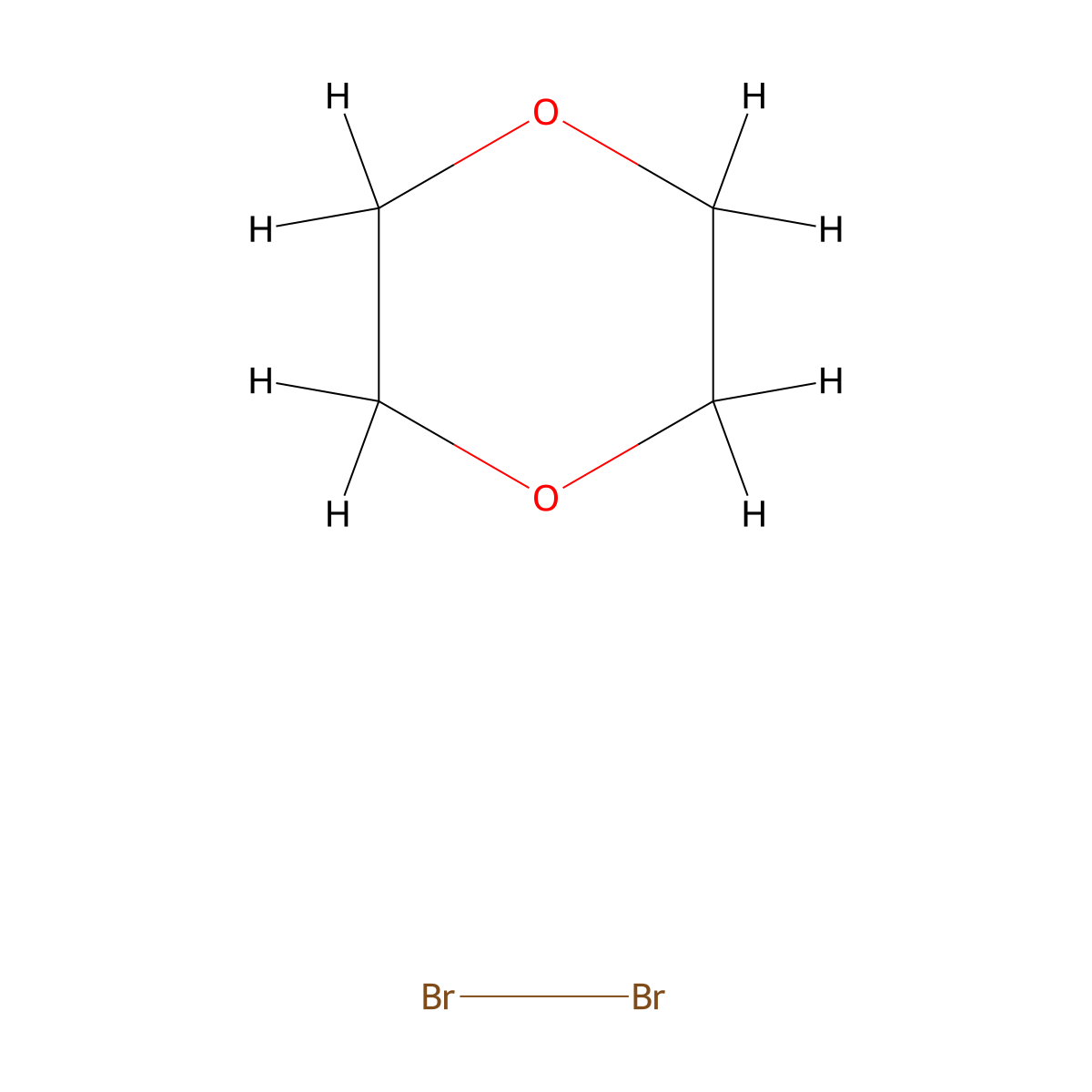 1,4-Dioxane, compd. with bromine (1:1) molecular structure, CAS 15481-39-7