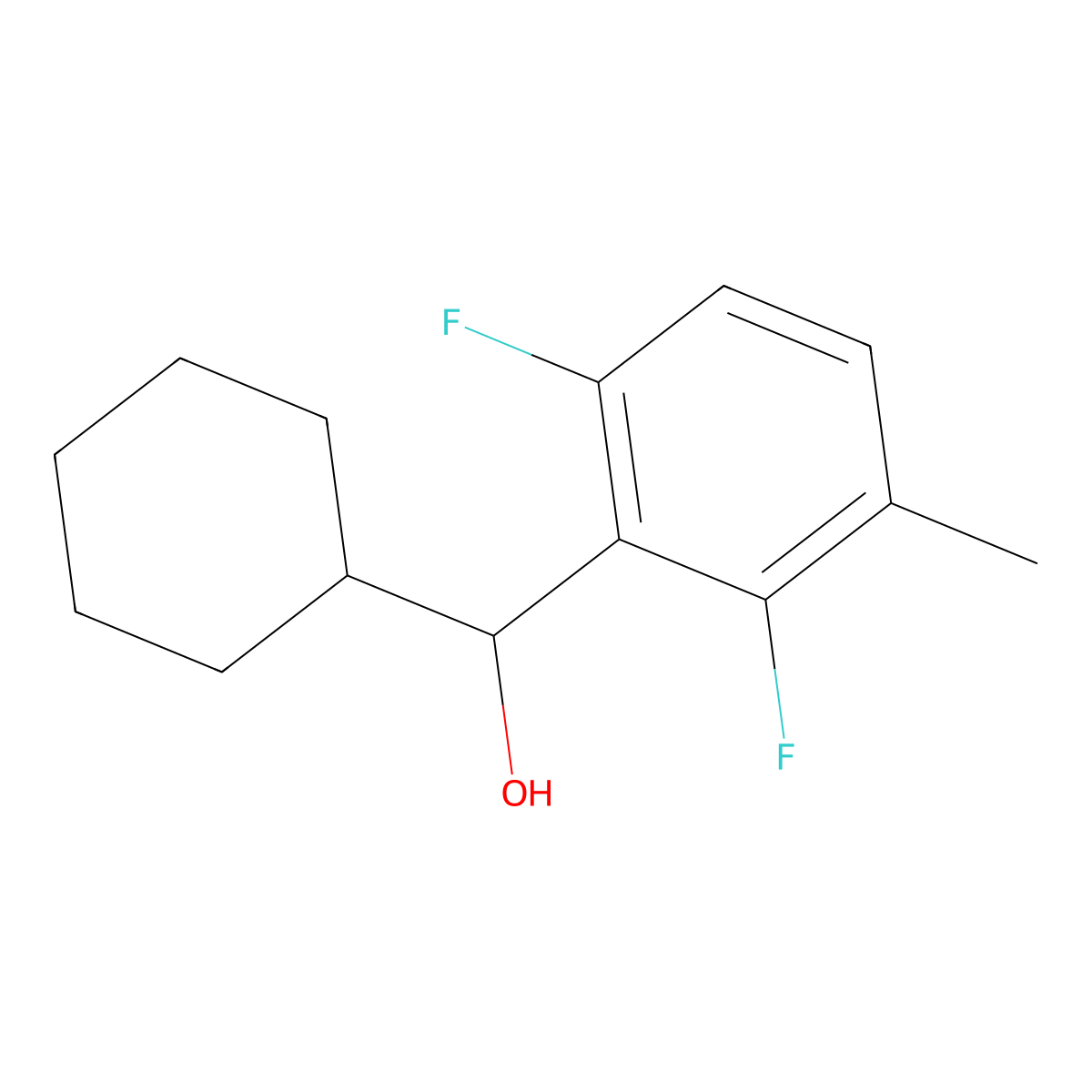 alpha-Cyclohexyl-2,6-difluoro-3-methylbenZenemethanol molecular structure, CAS 1548111-56-3