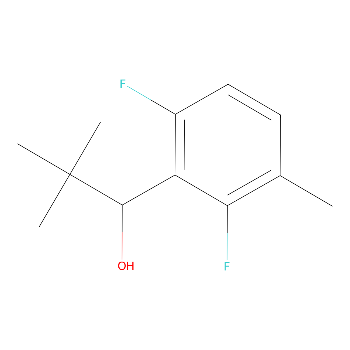 1-(2,6-Difluoro-3-methylphenyl)-2,2-dimethylpropan-1-ol molecular structure, CAS 1548111-64-3