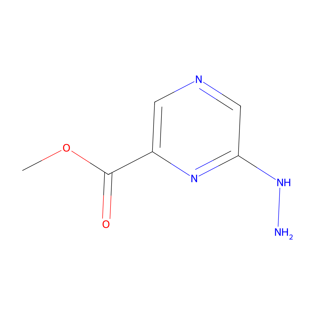 Methyl 6-hydrazinylpyrazine-2-carboxylate molecular structure, CAS 1548113-83-2