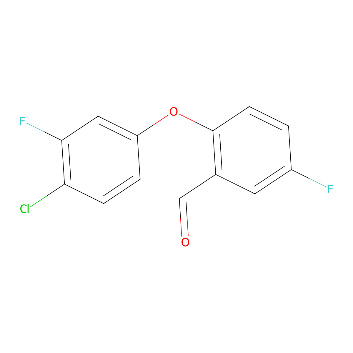 2-(4-Chloro-3-fluorophenoxy)-5-fluorobenzaldehyde molecular structure, CAS 1548126-43-7