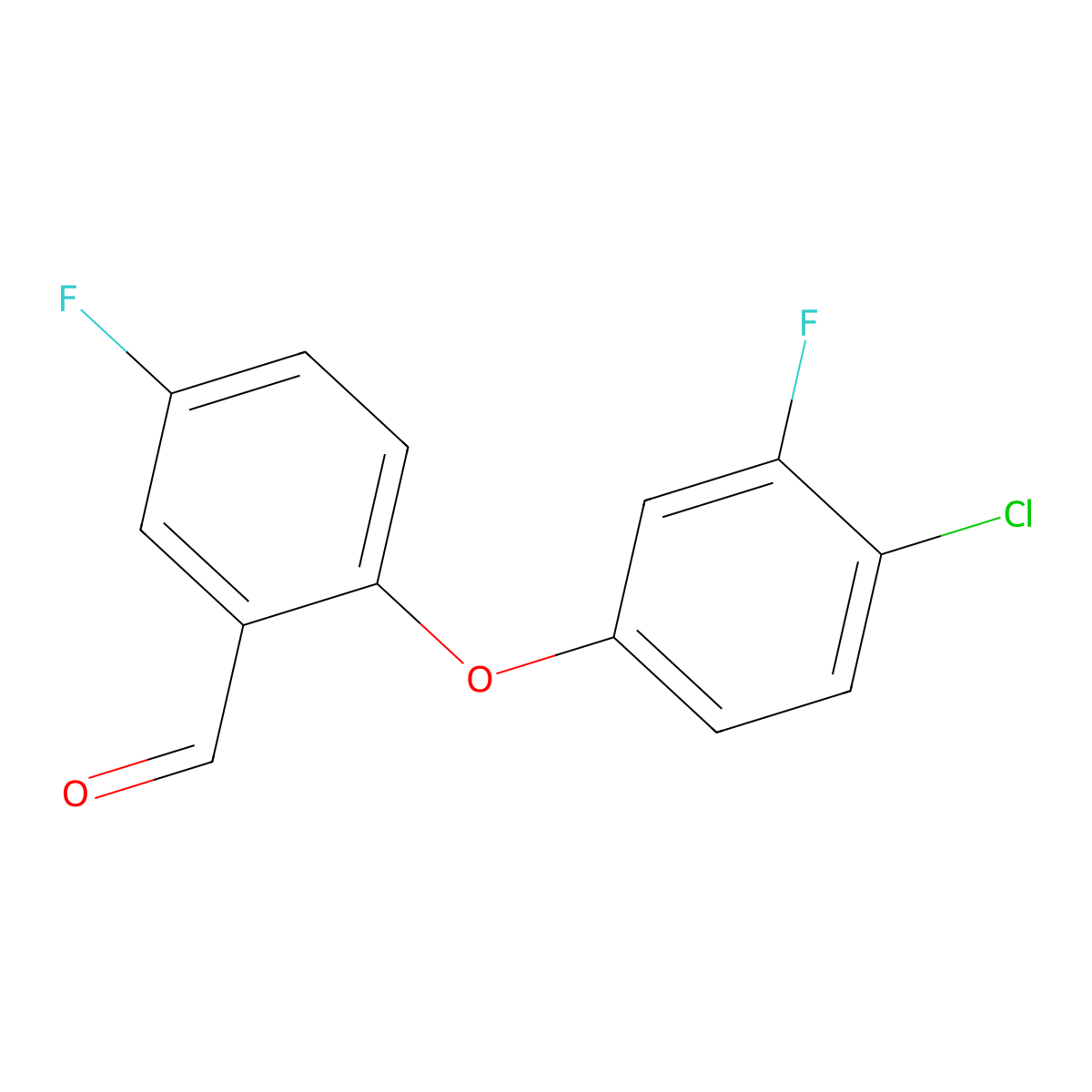 2-(4-Chloro-3-fluorophenoxy)-5-fluorobenzaldehyde molecular structure, CAS 1548126-43-7