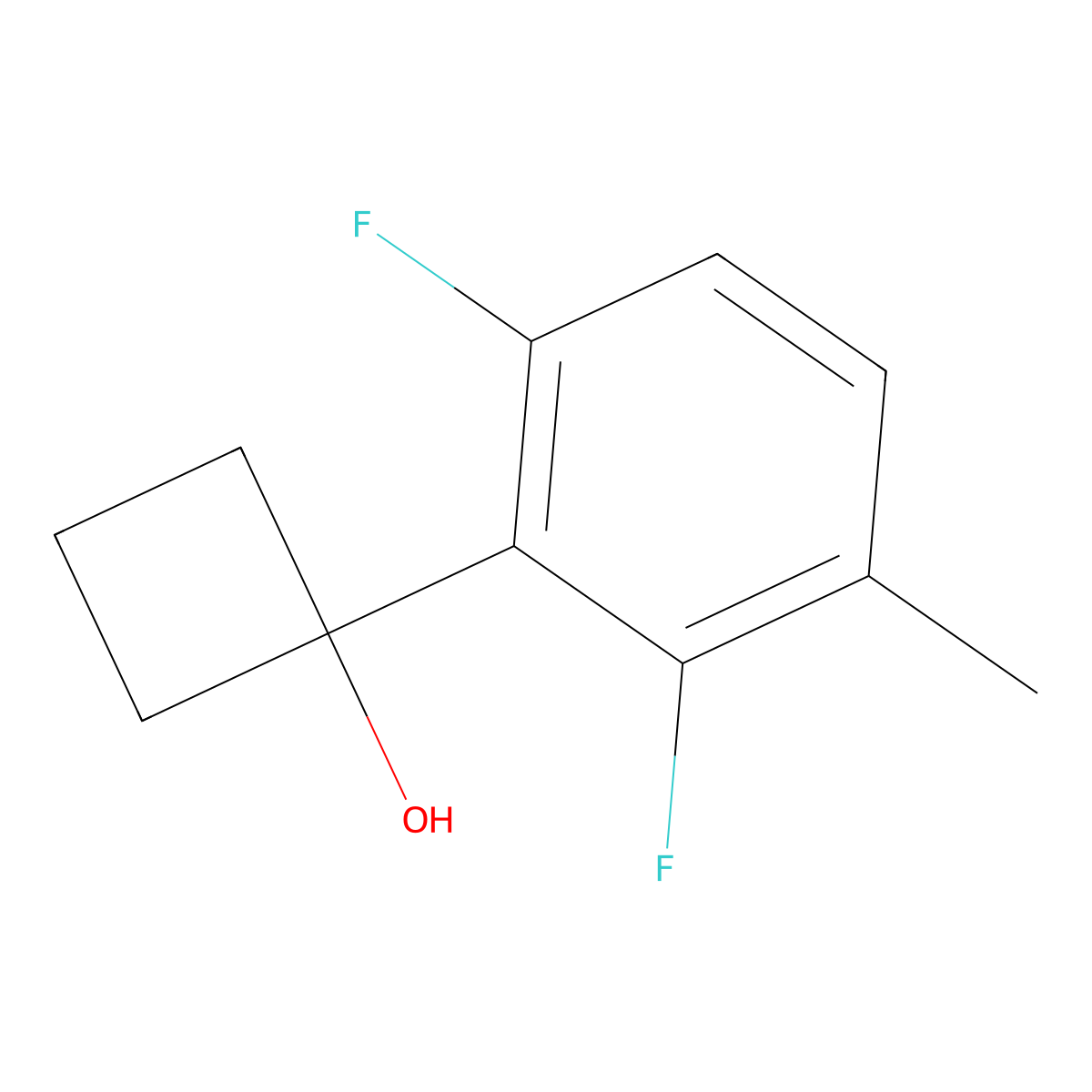 1-(2,6-Difluoro-3-methylphenyl)cyclobutanol molecular structure, CAS 1548129-24-3