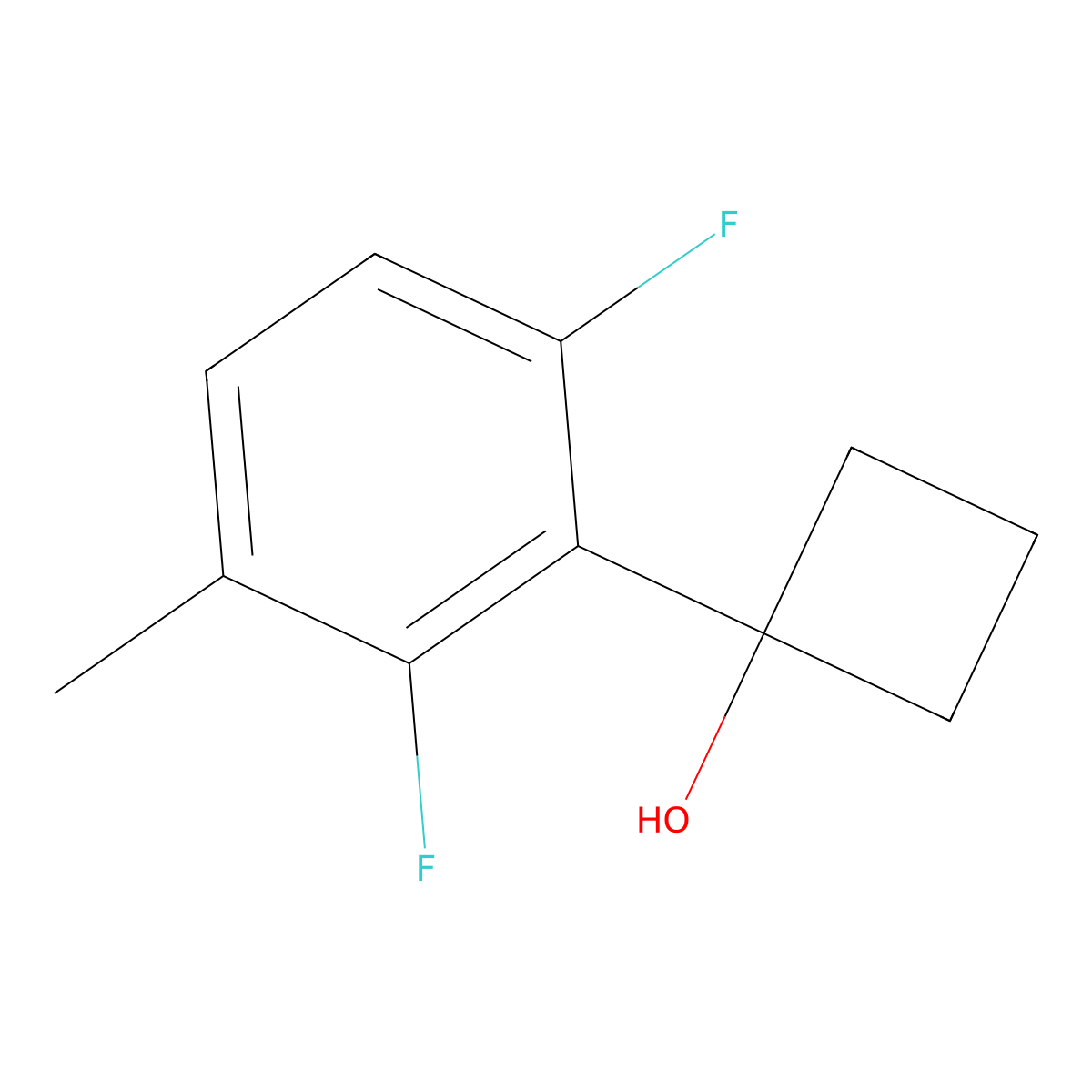 1-(2,6-Difluoro-3-methylphenyl)cyclobutanol molecular structure, CAS 1548129-24-3