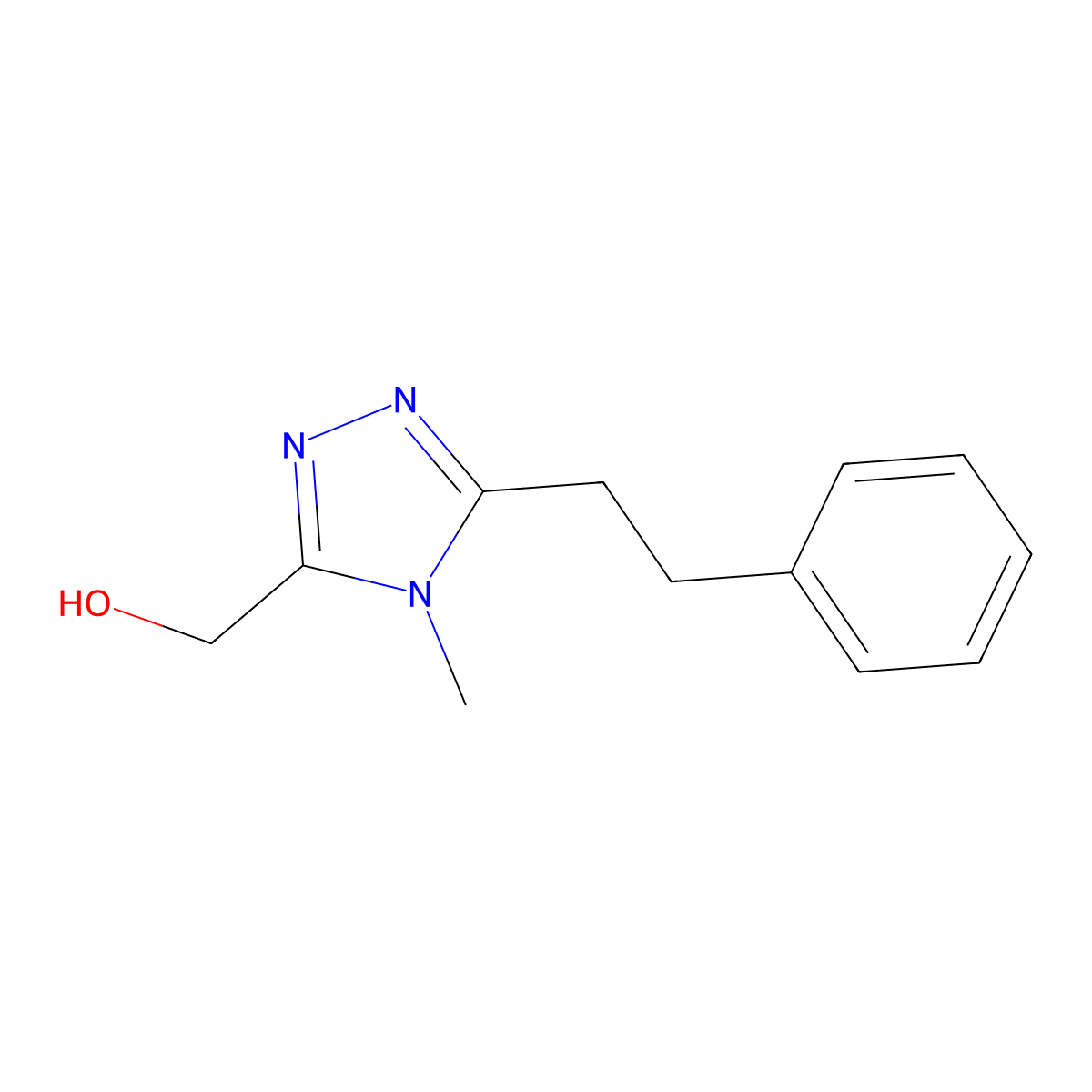 [4-methyl-5-(2-phenylethyl)-4H-1,2,4-triazol-3-yl]methanol molecular structure, CAS 1548135-09-6