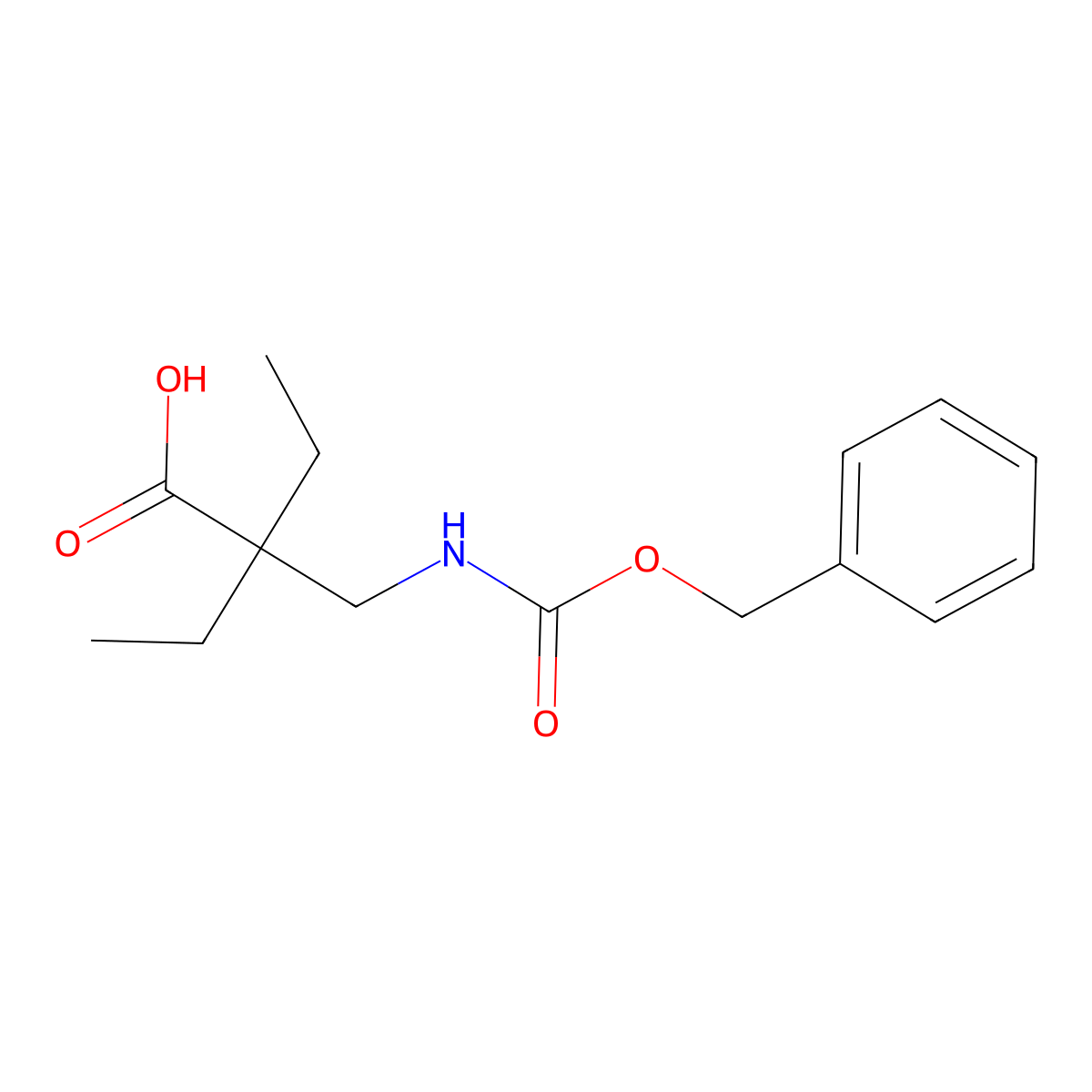 2-({[(Benzyloxy)carbonyl]amino}methyl)-2-ethylbutanoic acid molecular structure, CAS 1548135-53-0