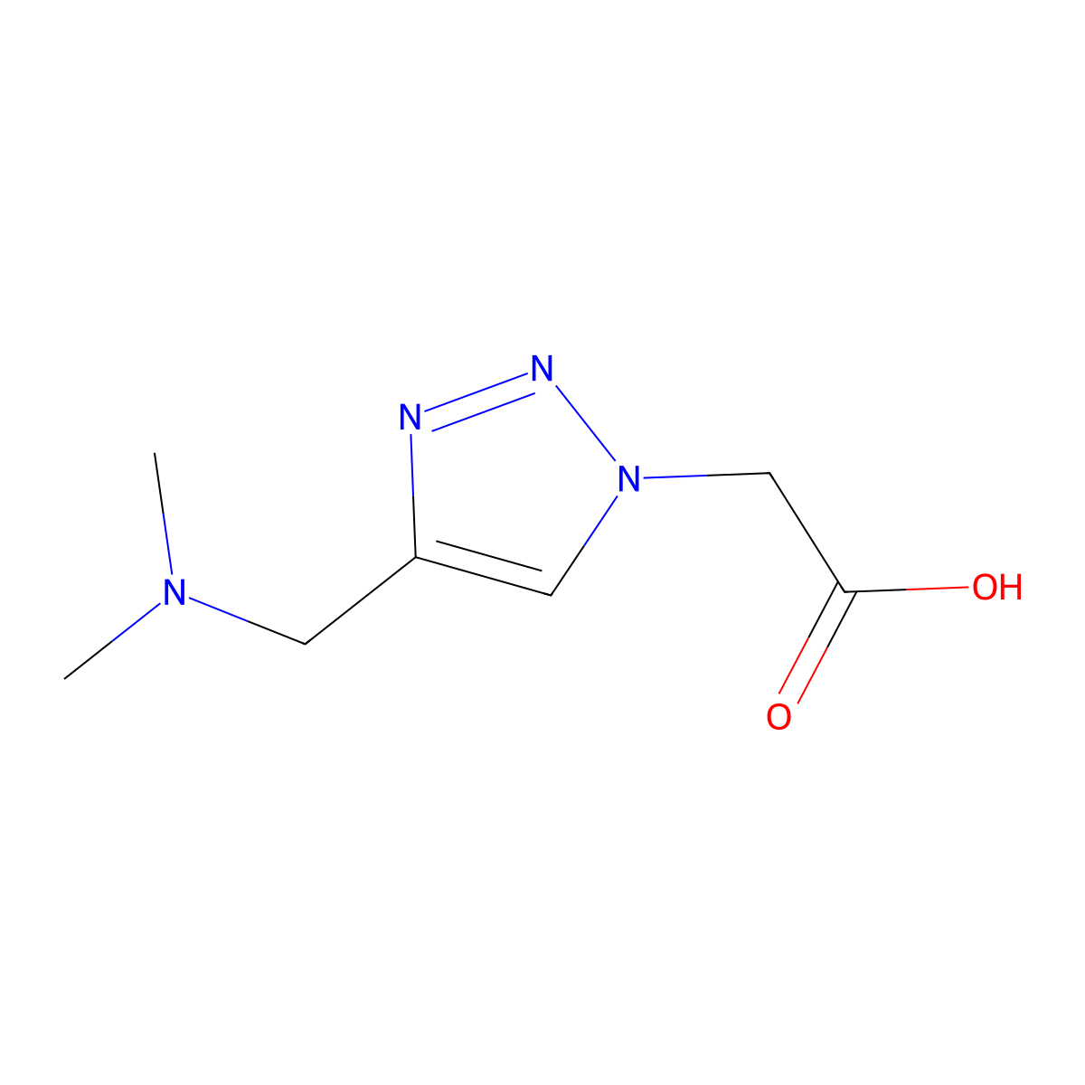 2-{4-[(dimethylamino)methyl]-1H-1,2,3-triazol-1-yl}acetic acid molecular structure, CAS 1548136-78-2