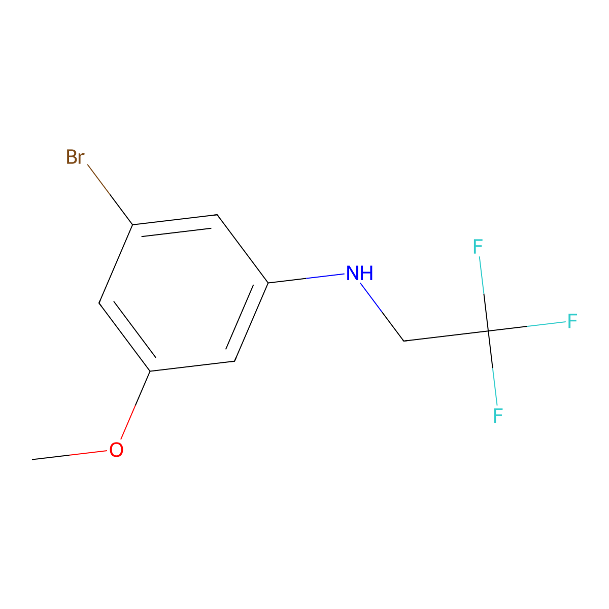 3-Bromo-5-methoxy-N-(2,2,2-trifluoroethyl)aniline molecular structure, CAS 1548157-08-9