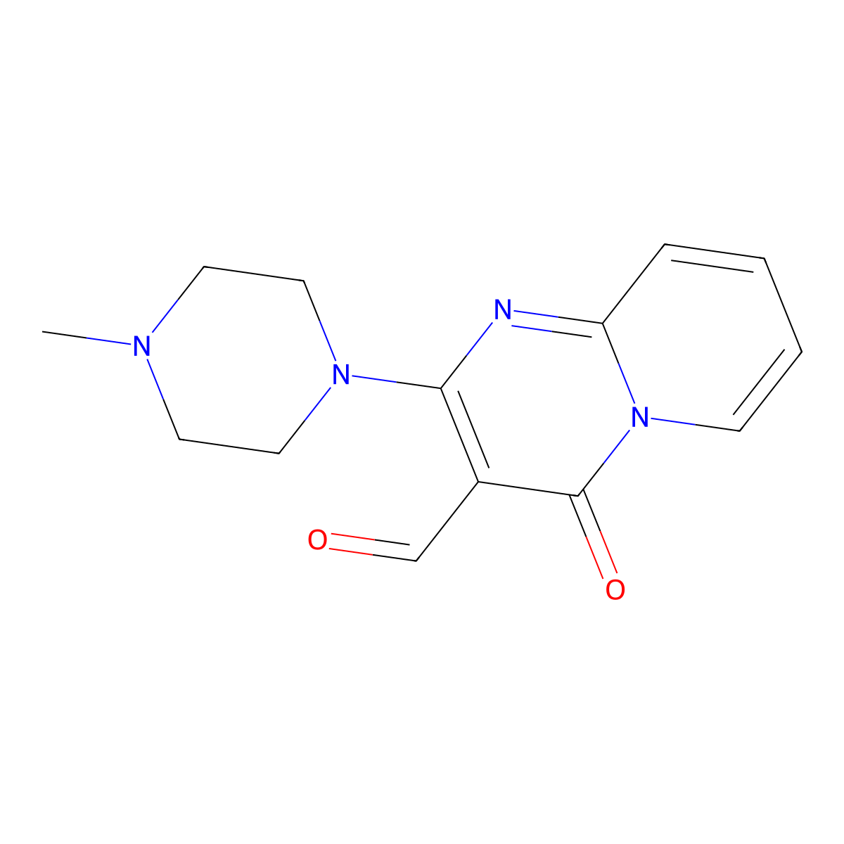2-(4-methylpiperazin-1-yl)-4-oxo-4H-pyrido[1,2-a]pyrimidine-3-carbaldehyde molecular structure, CAS 154816-49-6