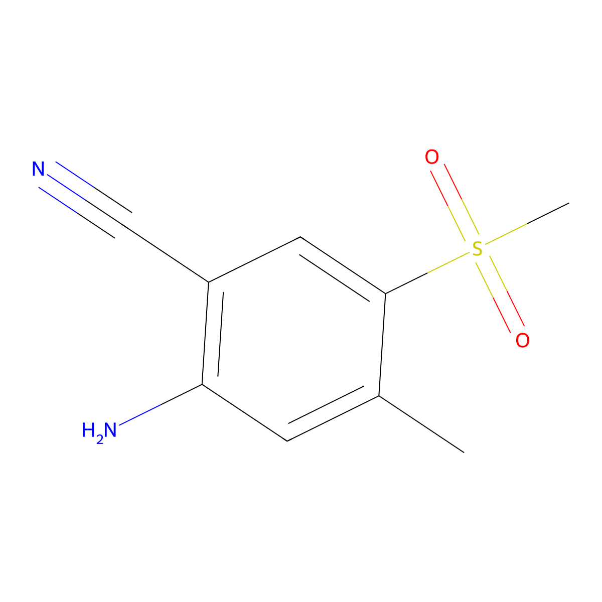 2-Amino-4-methyl-5-(methylsulfonyl)benzonitrile molecular structure, CAS 1548161-11-0