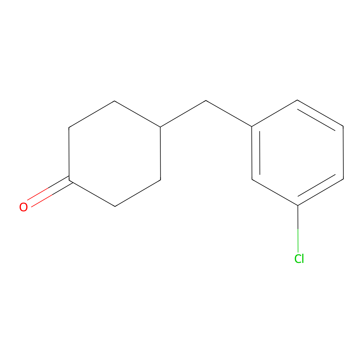 4-((3-Chlorophenyl)methyl)cyclohexan-1-one molecular structure, CAS 1548163-35-4