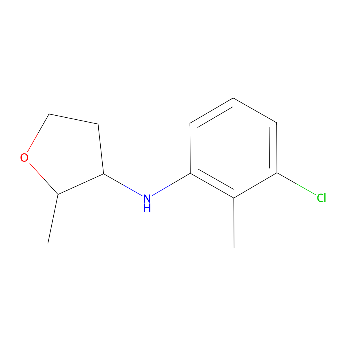 N-(3-Chloro-2-methylphenyl)-2-methyloxolan-3-amine molecular structure, CAS 1548170-26-8