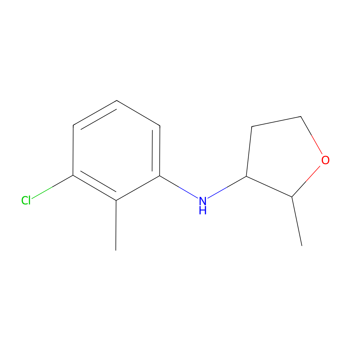 N-(3-Chloro-2-methylphenyl)-2-methyloxolan-3-amine molecular structure, CAS 1548170-26-8